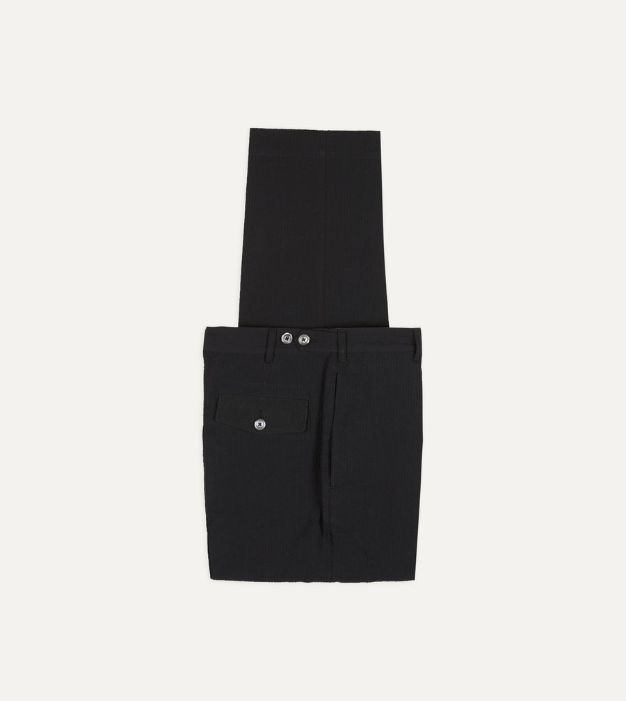 Black Seersucker Games Trousers