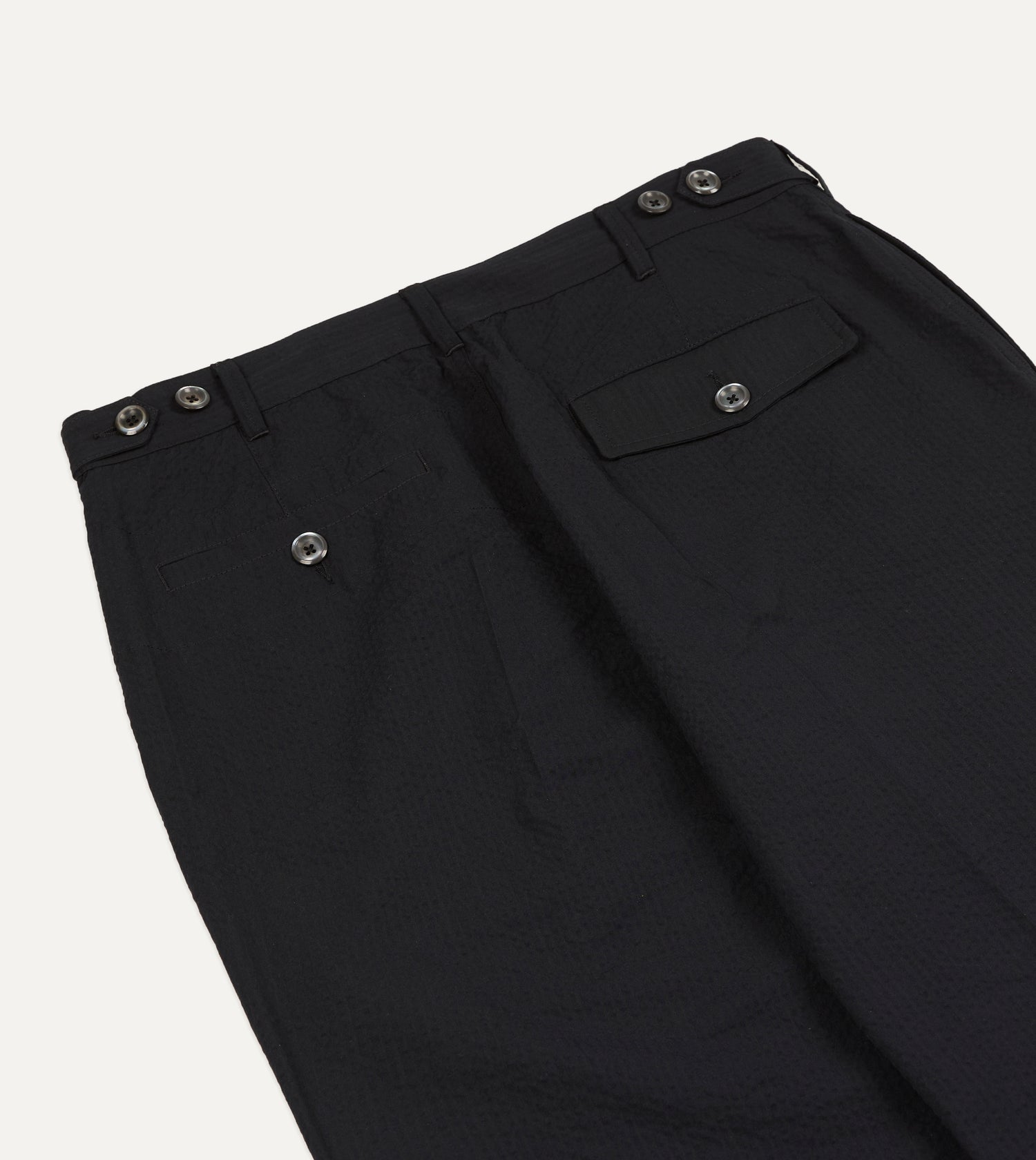 Black Seersucker Games Trousers