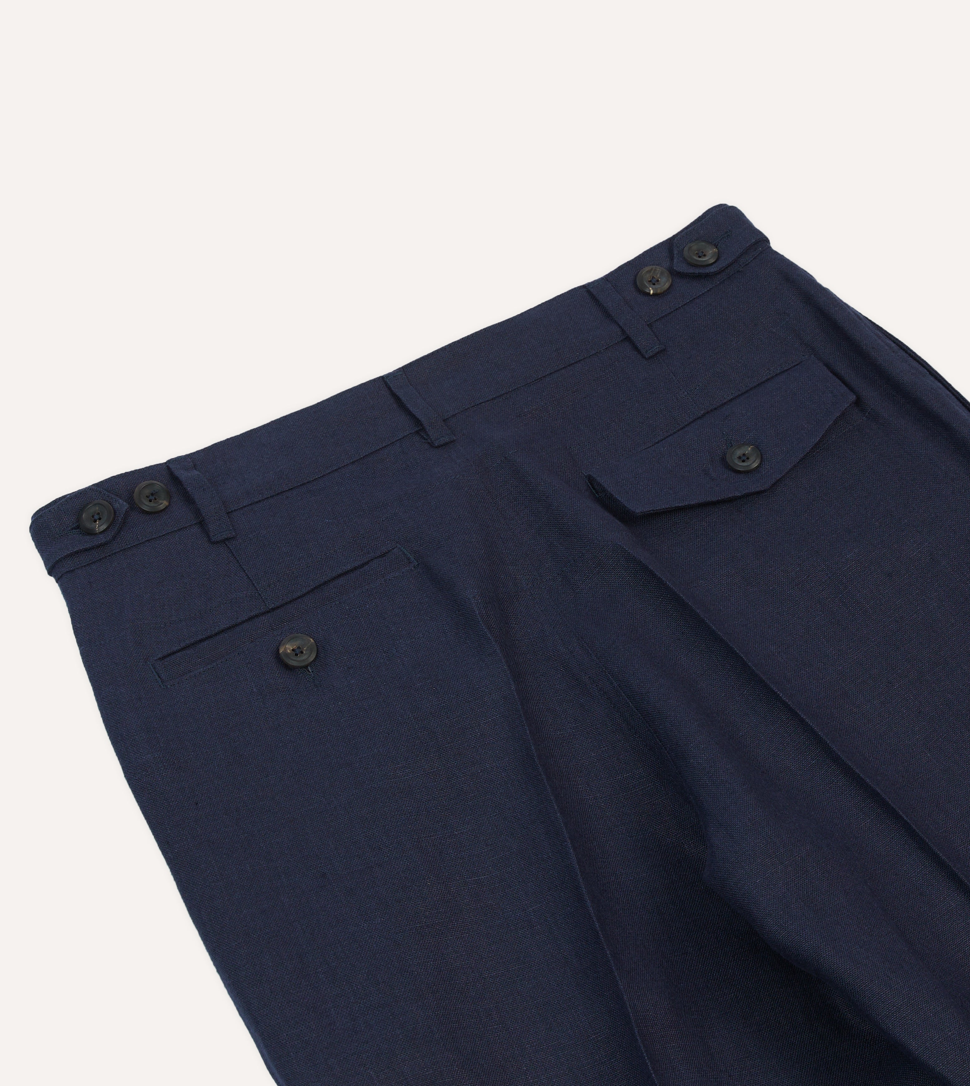 Navy Antique Linen Games Trousers – Drakes US
