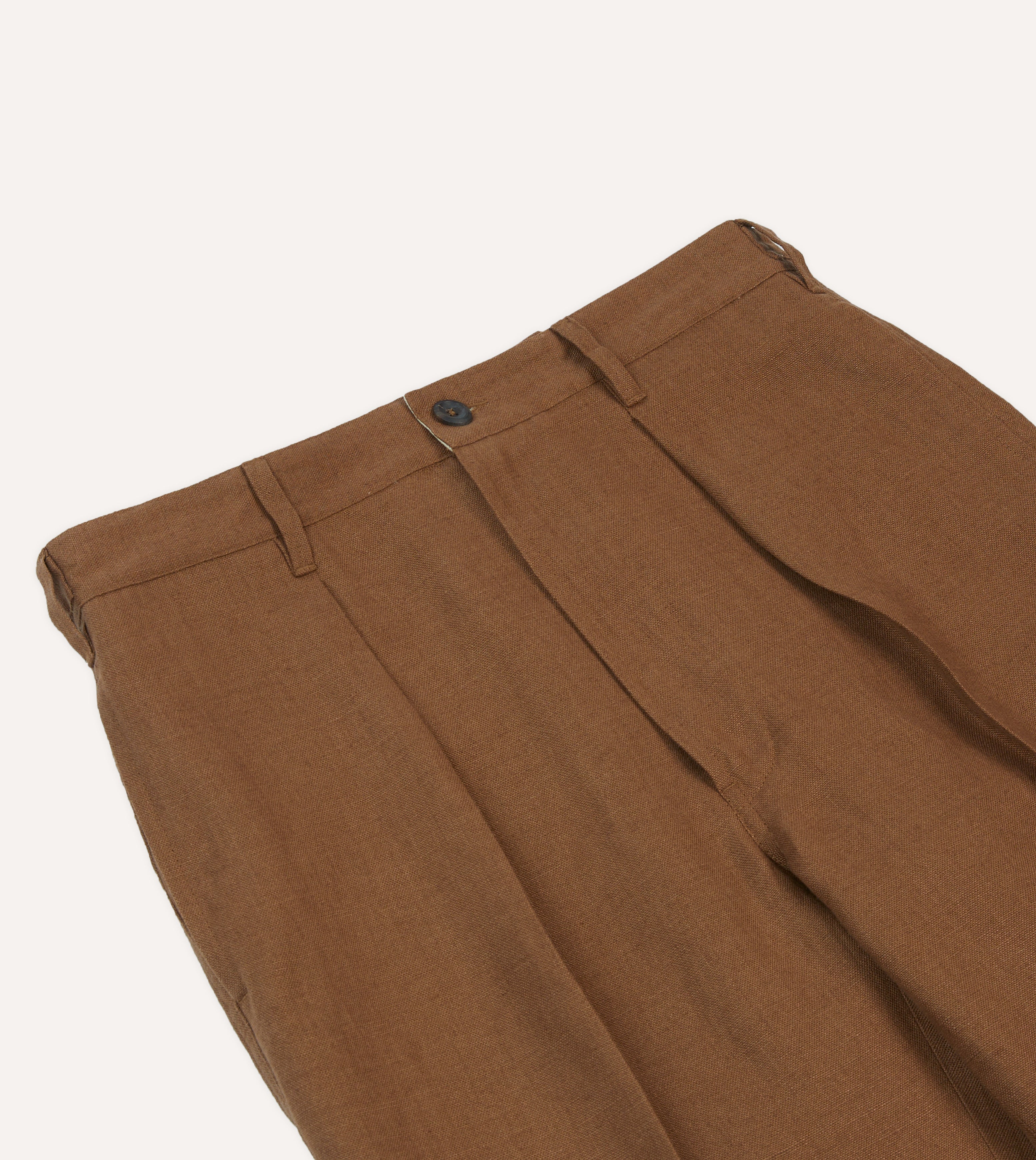Tobacco Antique Linen Games Trousers – Drakes US