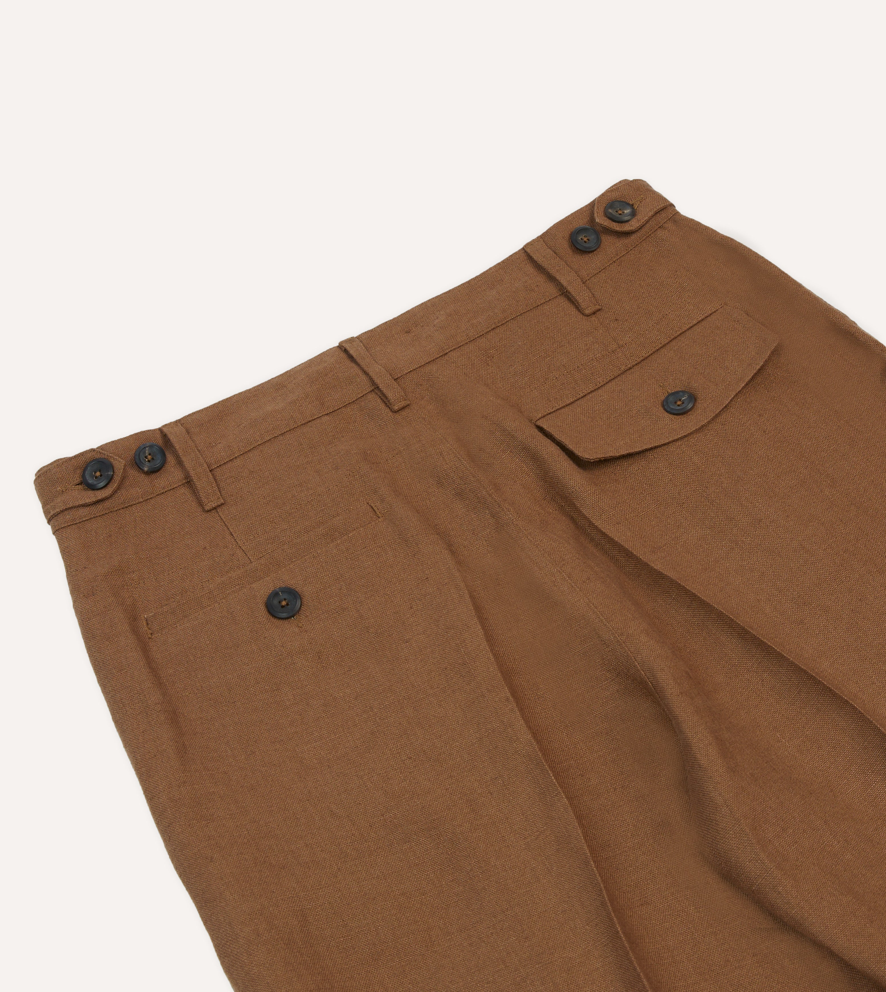 Tobacco Antique Linen Games Trousers – Drakes US