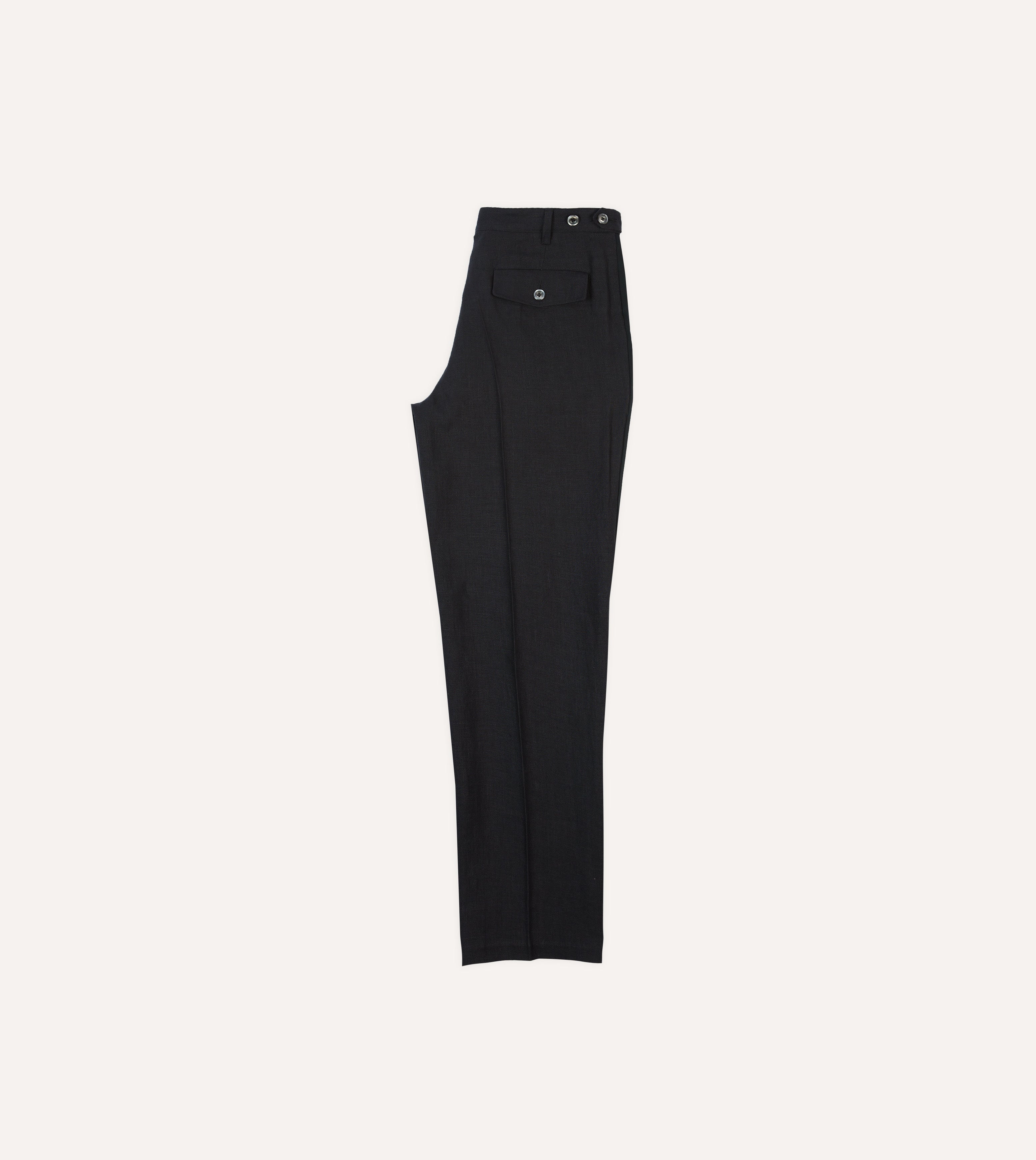 Black Linen Games Dinner Trousers