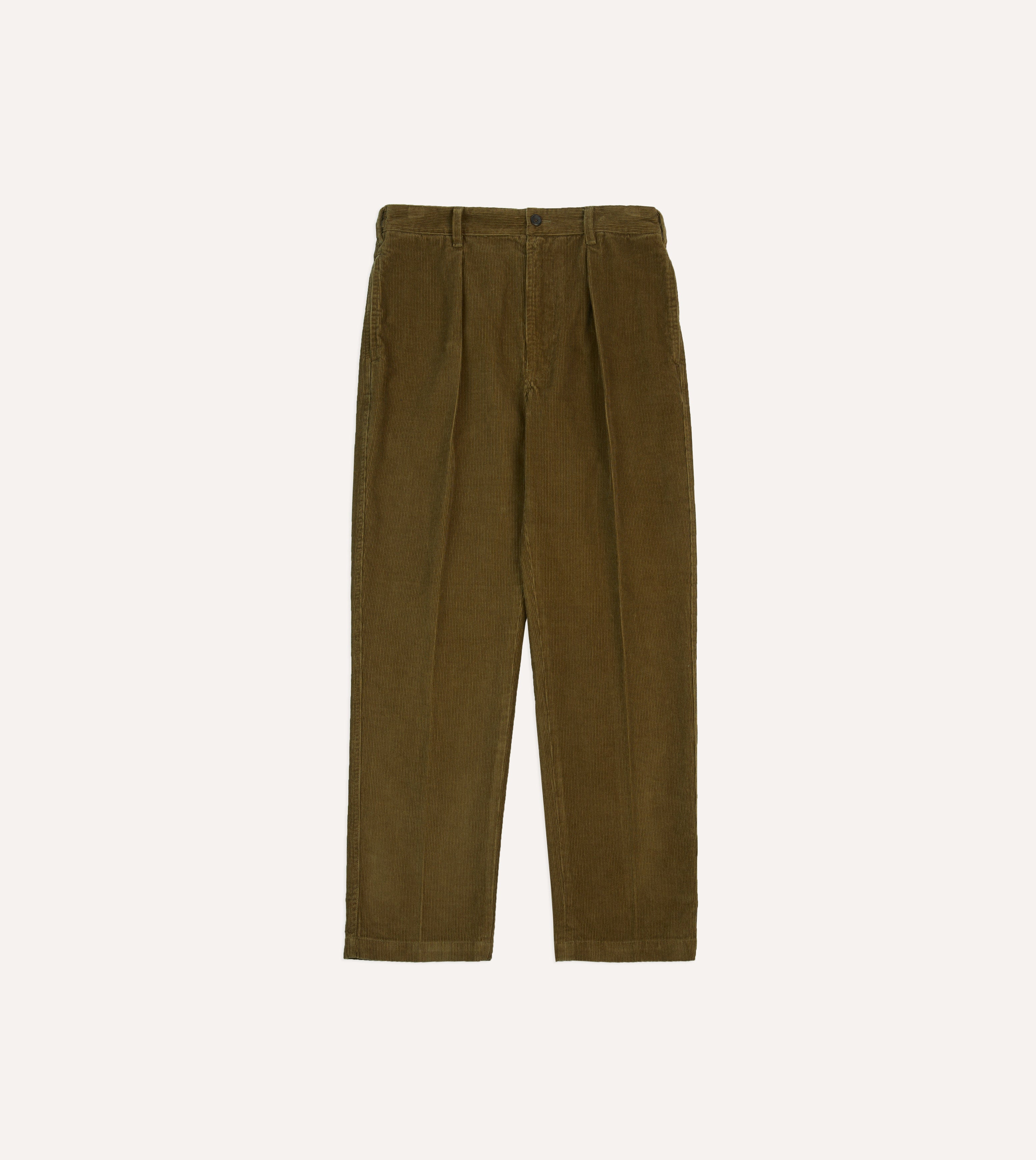 Olive Cotton Corduroy Field Games Trousers – Drakes US