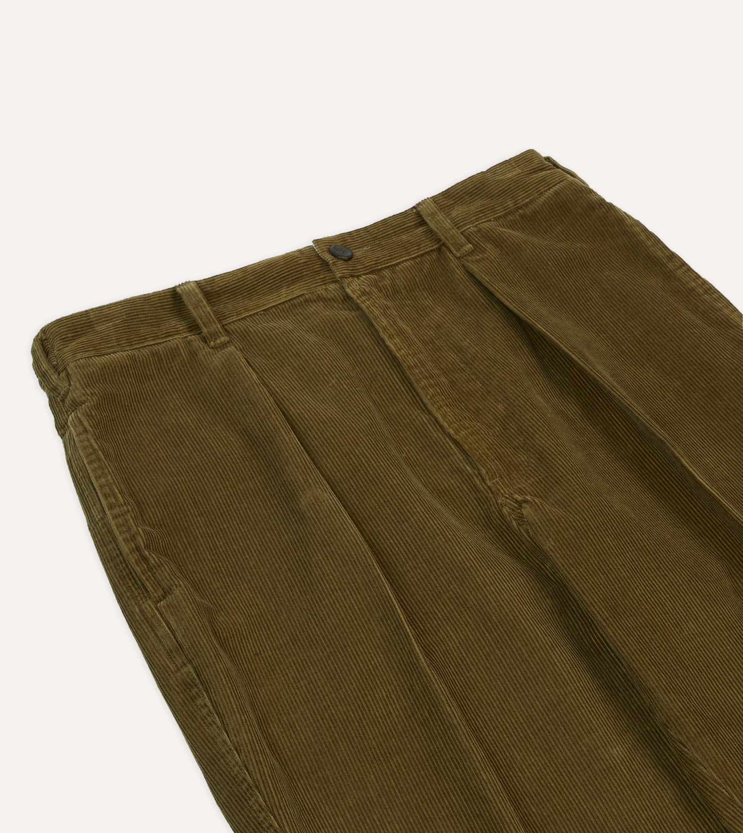 Olive Cotton Corduroy Field Games Trousers