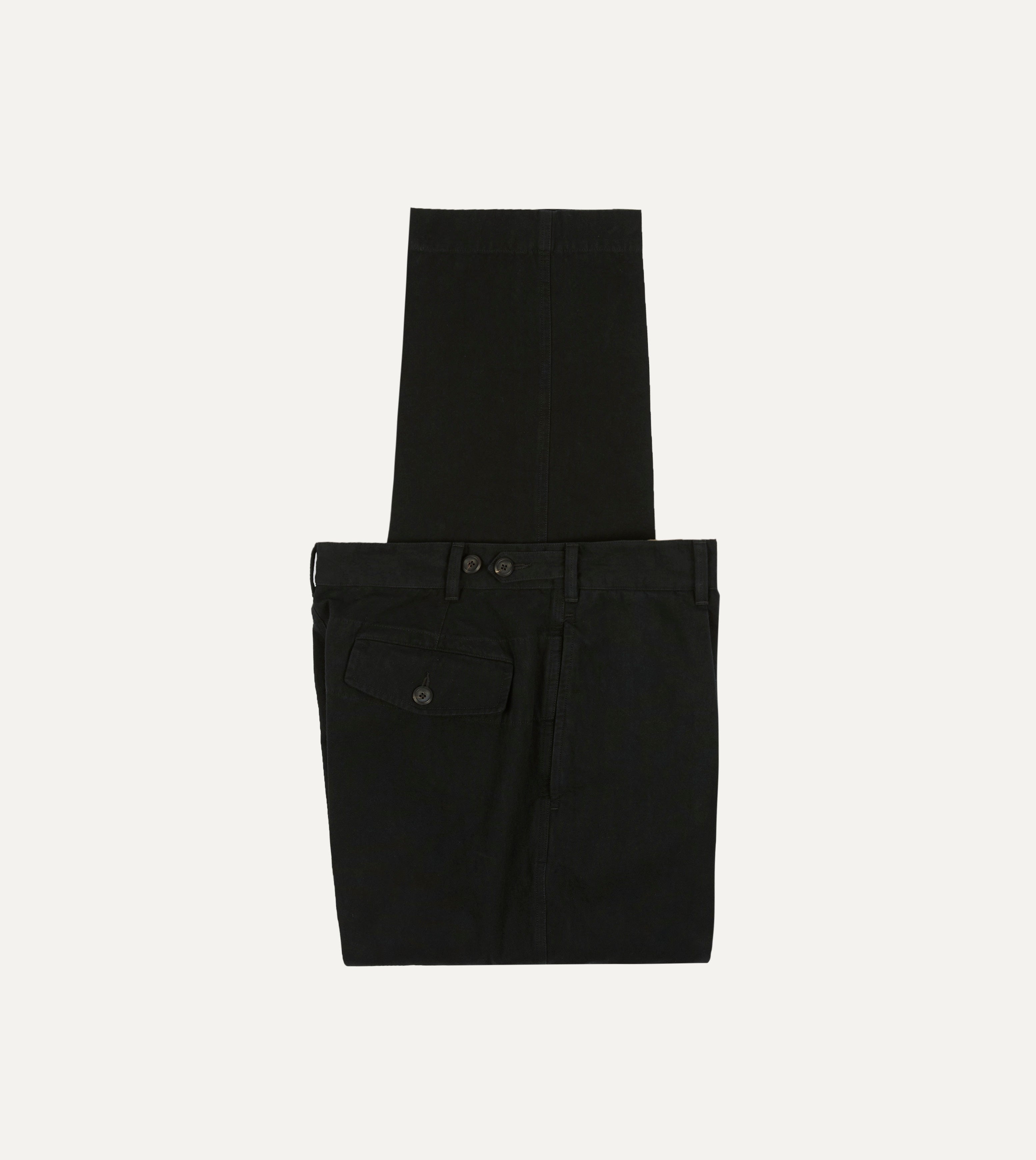 Drake's by A. Levine Black Cotton-Linen Games Trousers