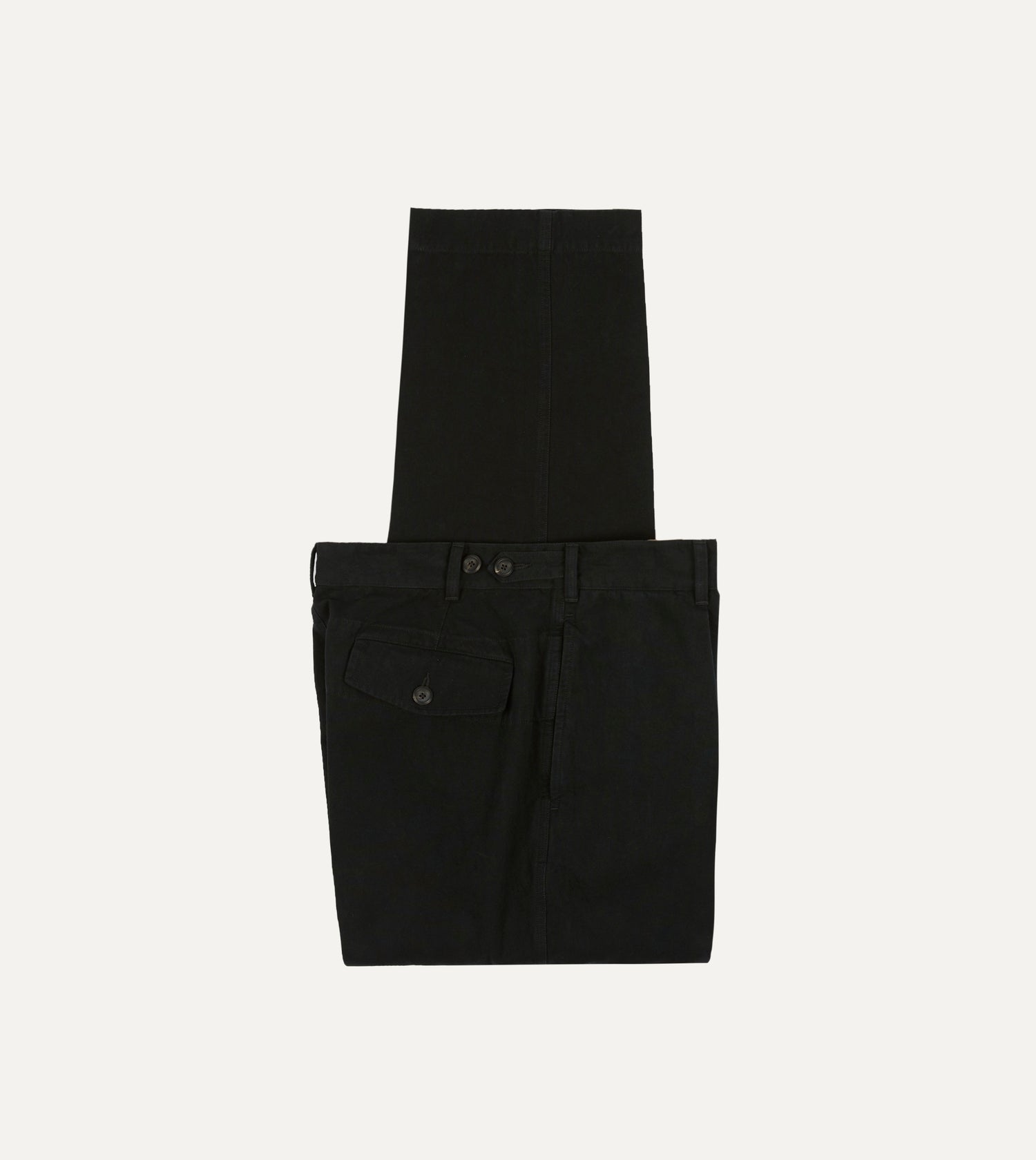 Drake's by A. Levine Black Cotton-Linen Games Trousers