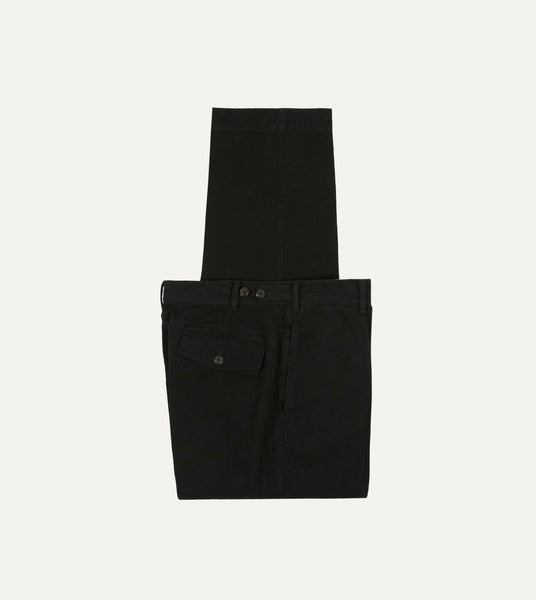 Drake's by A. Levine Black Cotton-Linen Games Trousers – Drakes US