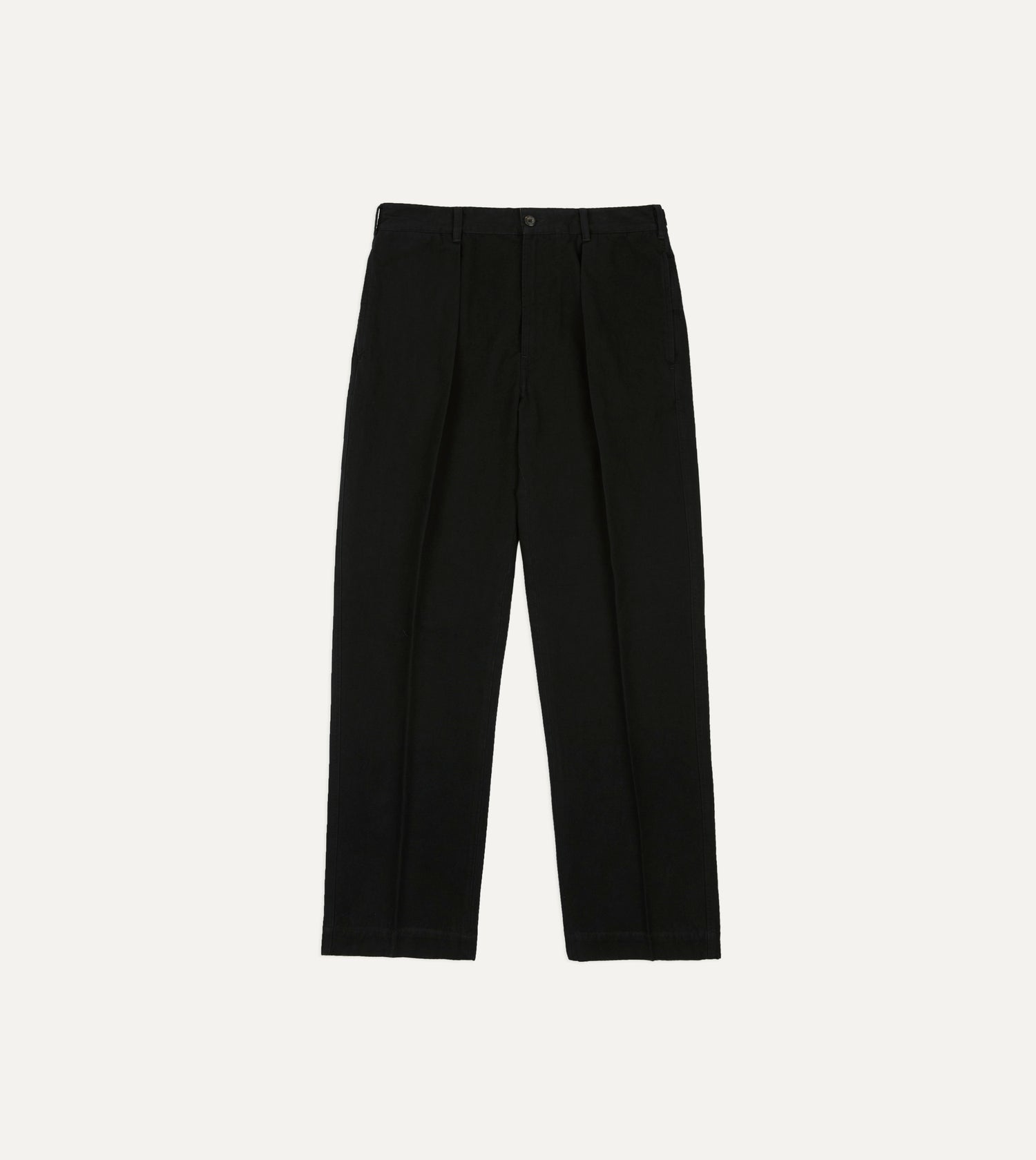 Drake's by A. Levine Black Cotton-Linen Games Trousers