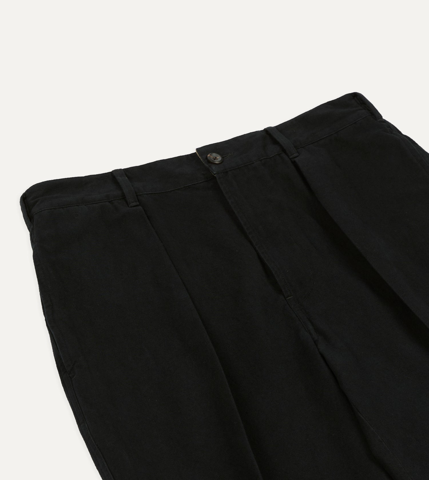 Drake's by A. Levine Black Cotton-Linen Games Trousers