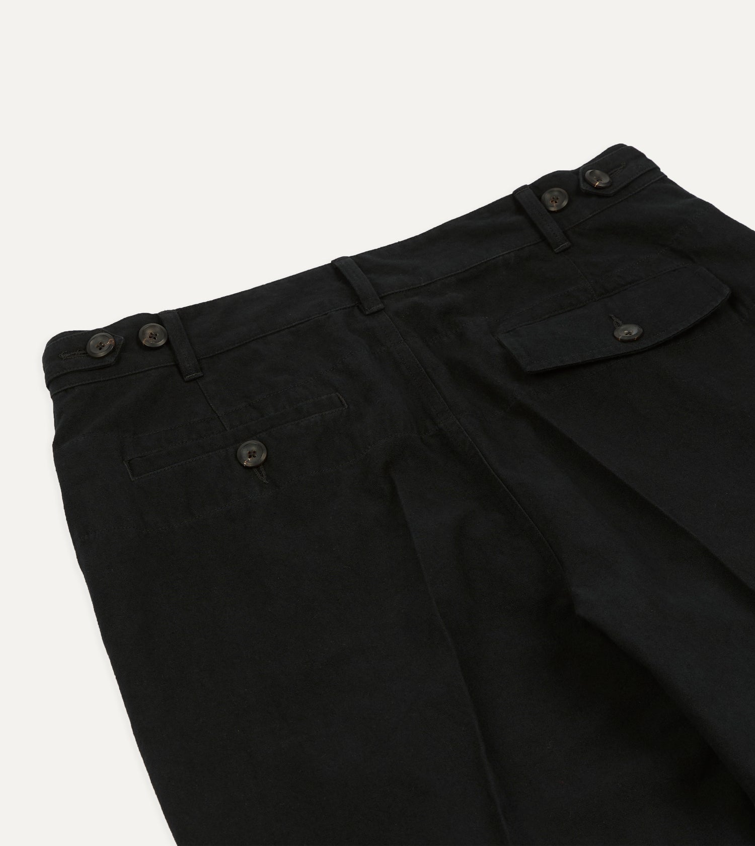 Drake's by A. Levine Black Cotton-Linen Games Trousers