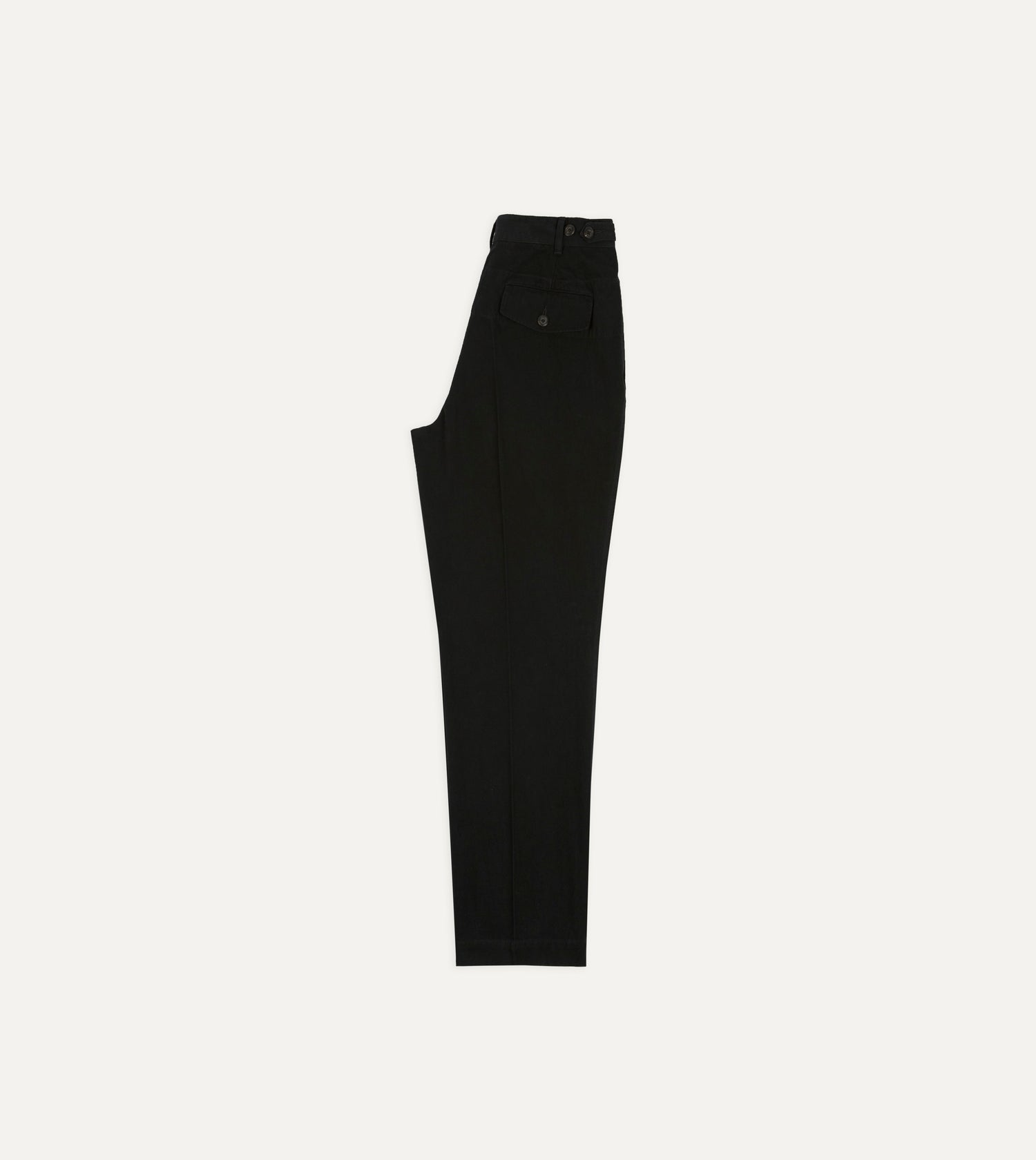 Drake's by A. Levine Black Cotton-Linen Games Trousers