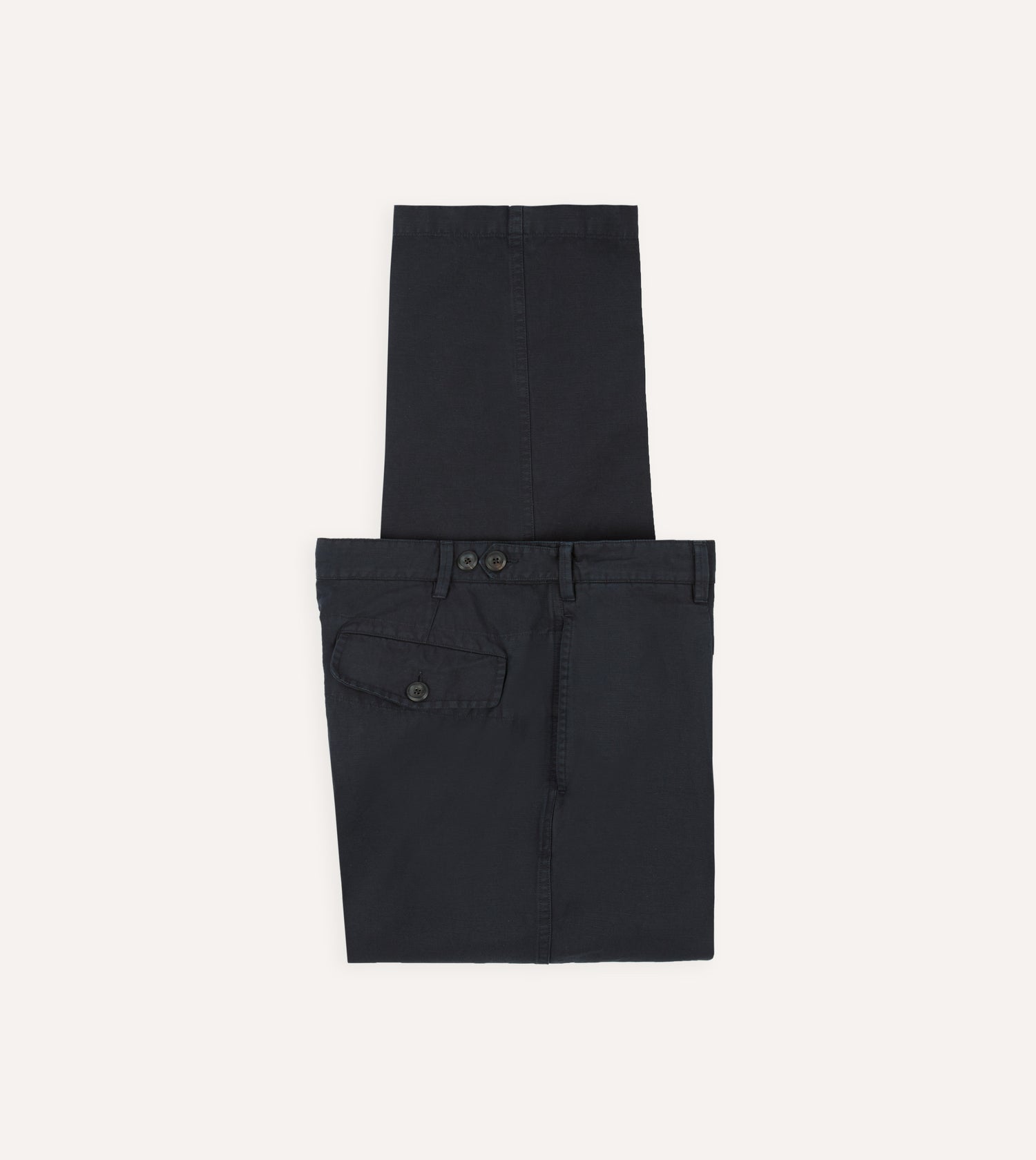 Navy Cotton-Linen Games Trouser