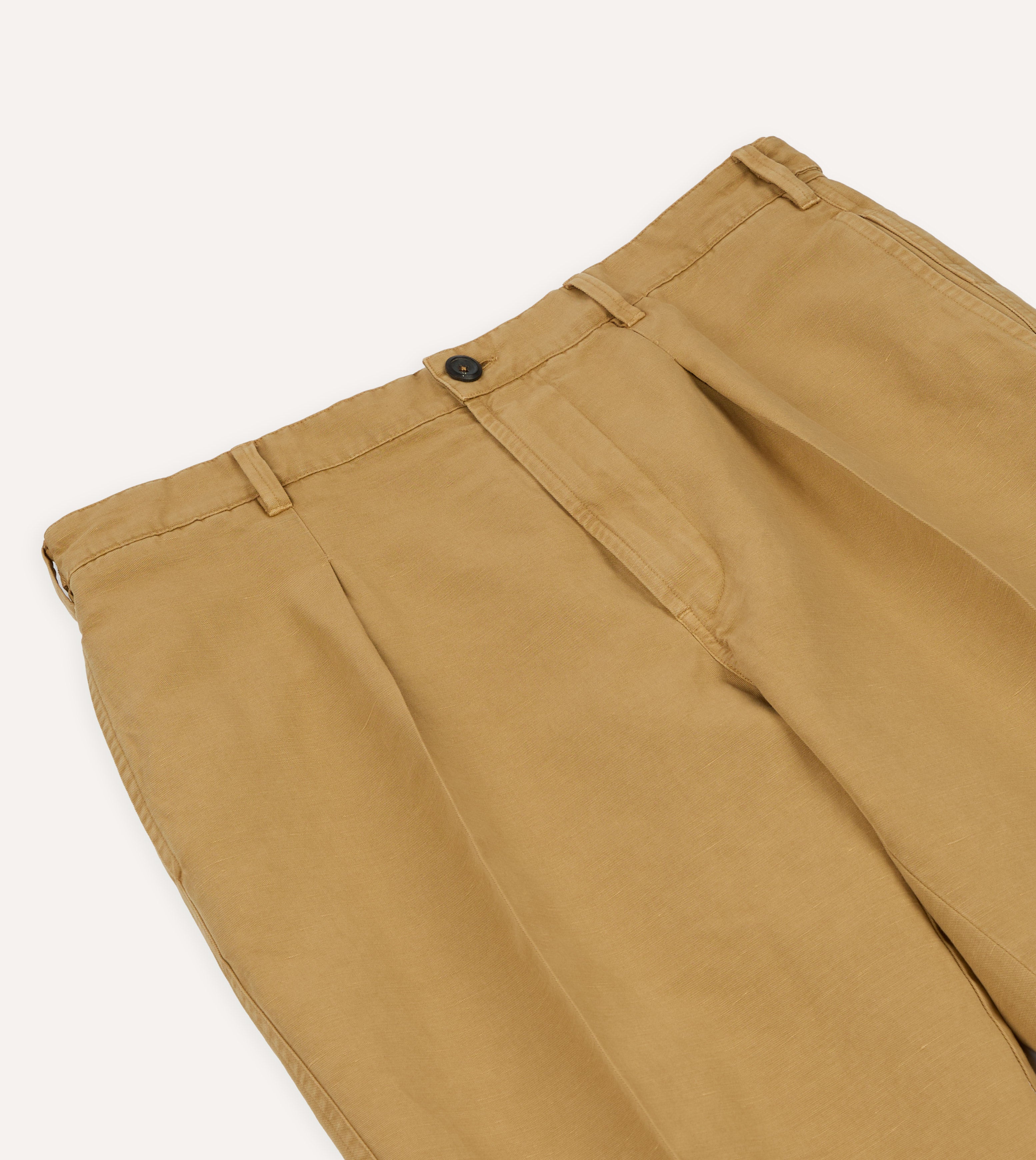 Sand Cotton Linen Games Trouser Drakes US sand-cotton-linen-games-trouser-drakes-us
