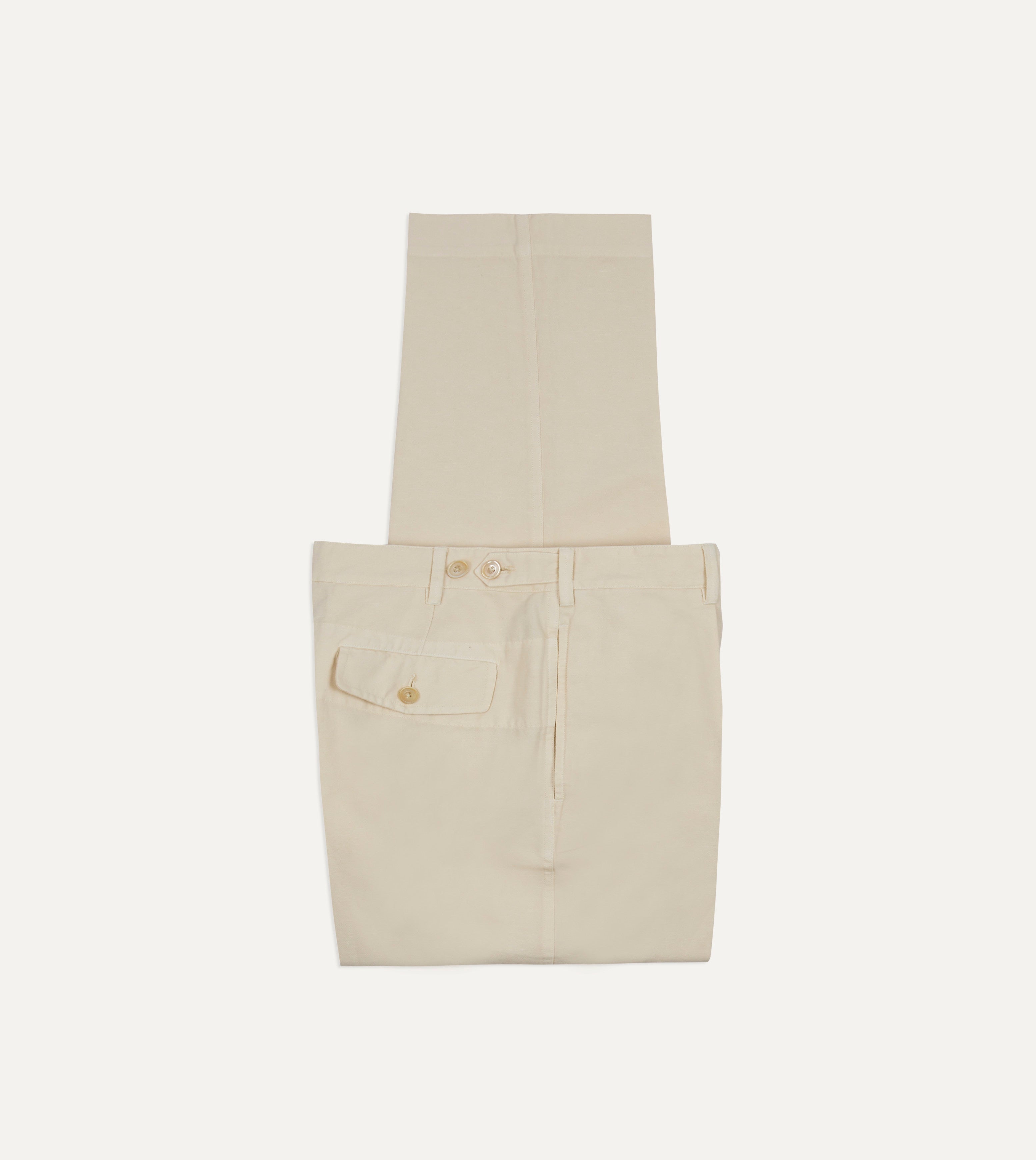 Ecru Cotton-Linen Games Trouser