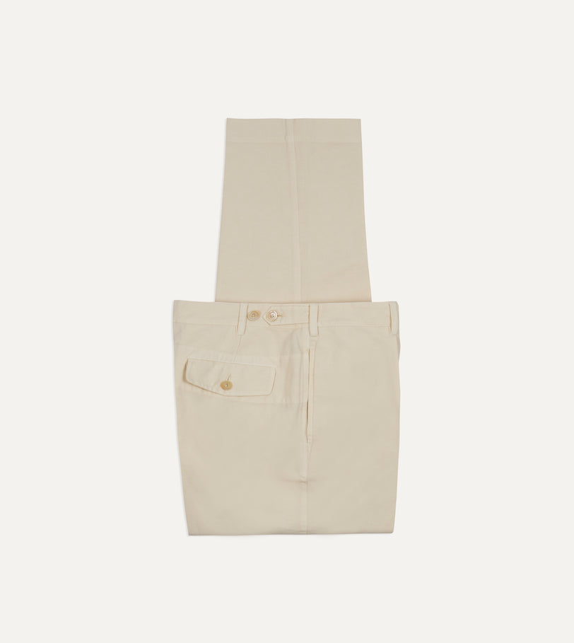 Ecru Cotton-Linen Games Trouser
