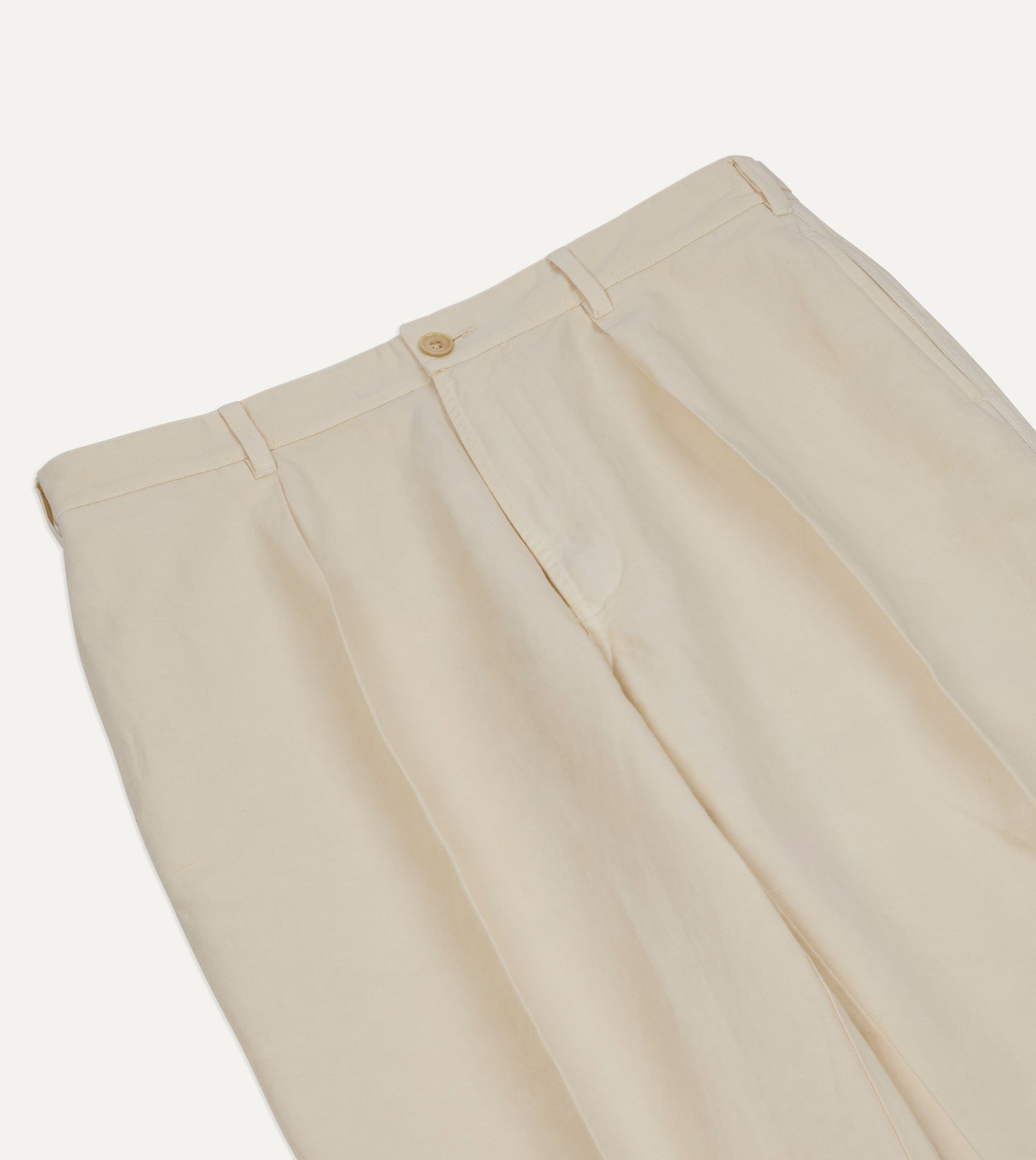 Ecru Cotton-Linen Games Trouser