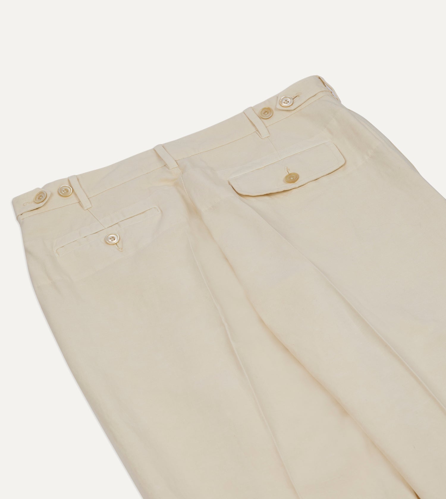 Ecru Cotton-Linen Games Trouser