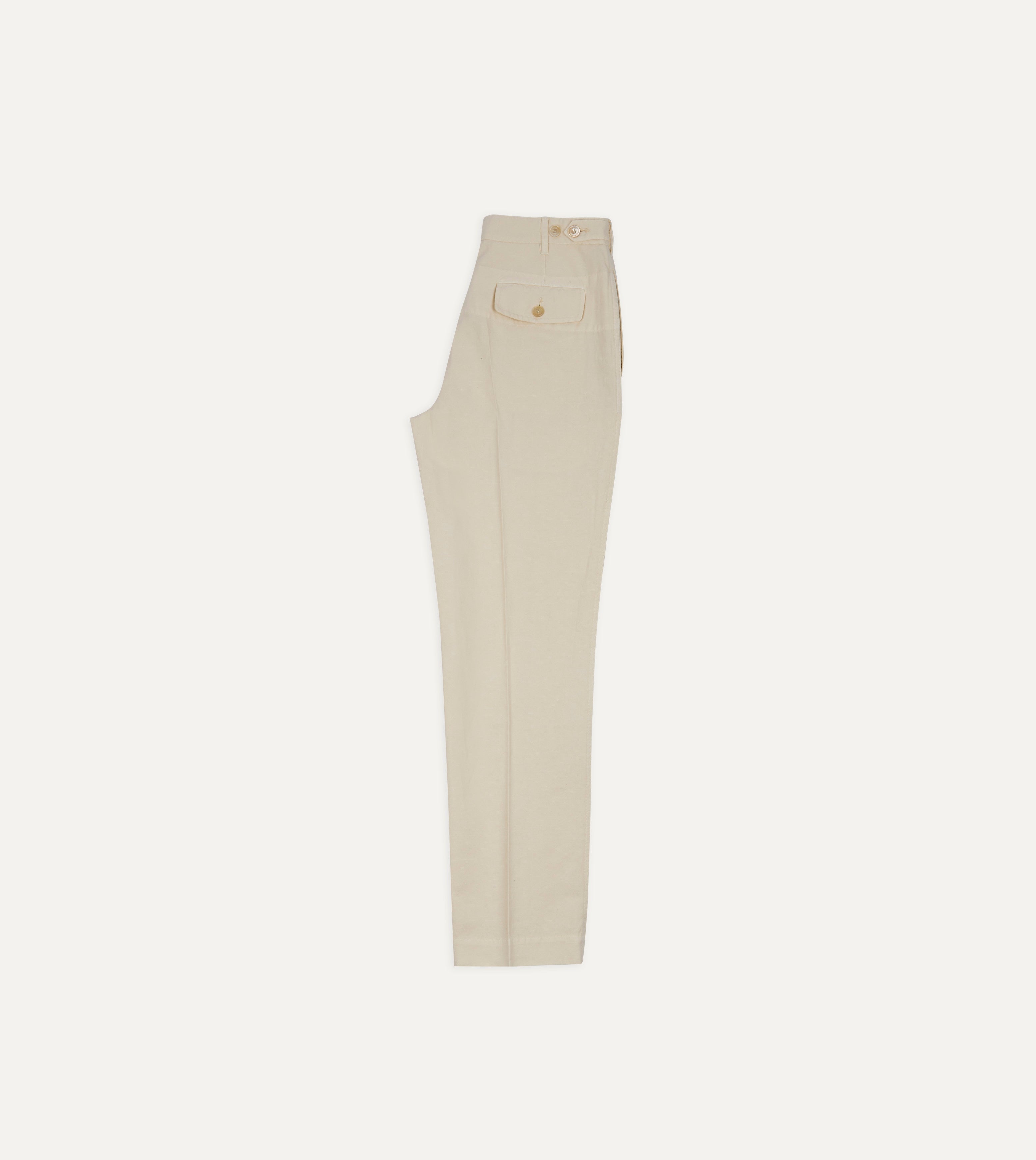 Ecru Cotton-Linen Games Trouser