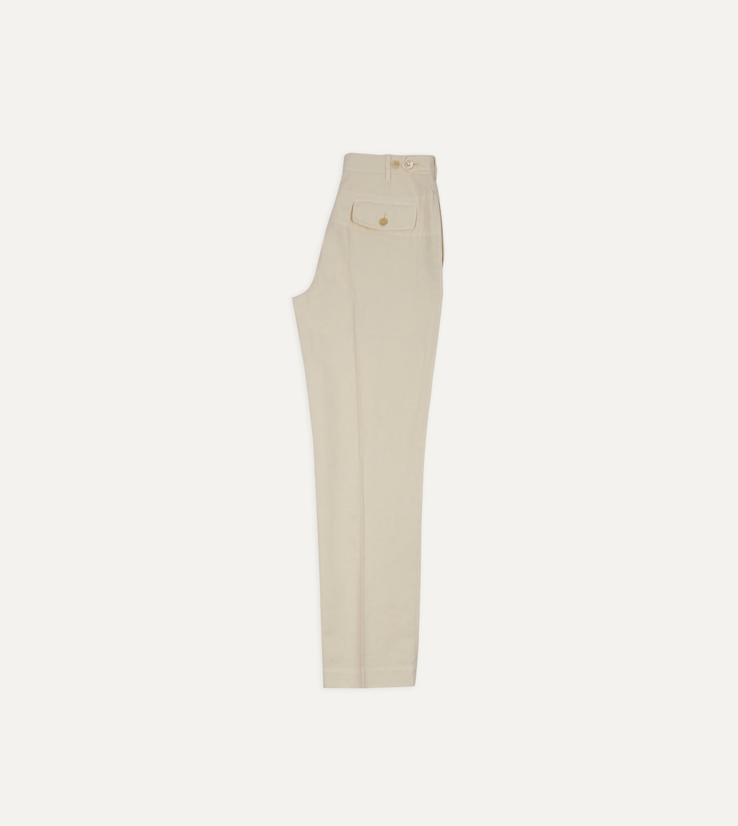 Ecru Cotton-Linen Games Trouser