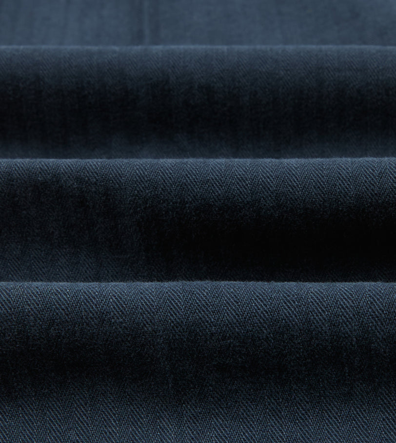 Navy Herringbone Twill Cotton Games Trouser