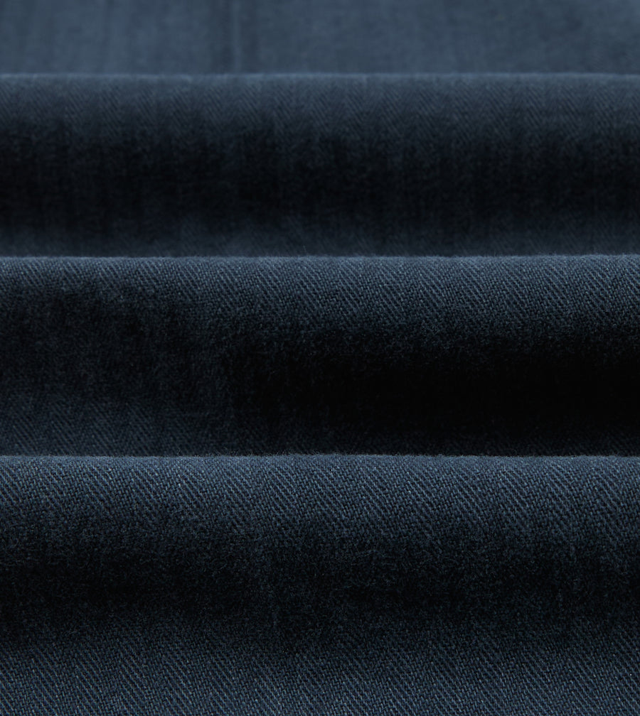 Navy Herringbone Twill Cotton Games Trouser