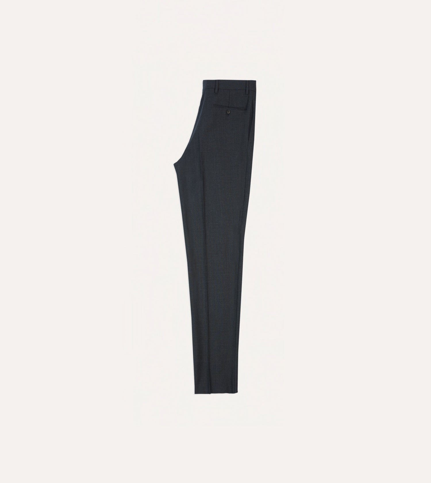 Charcoal Tropical Wool Flat Front Trouser