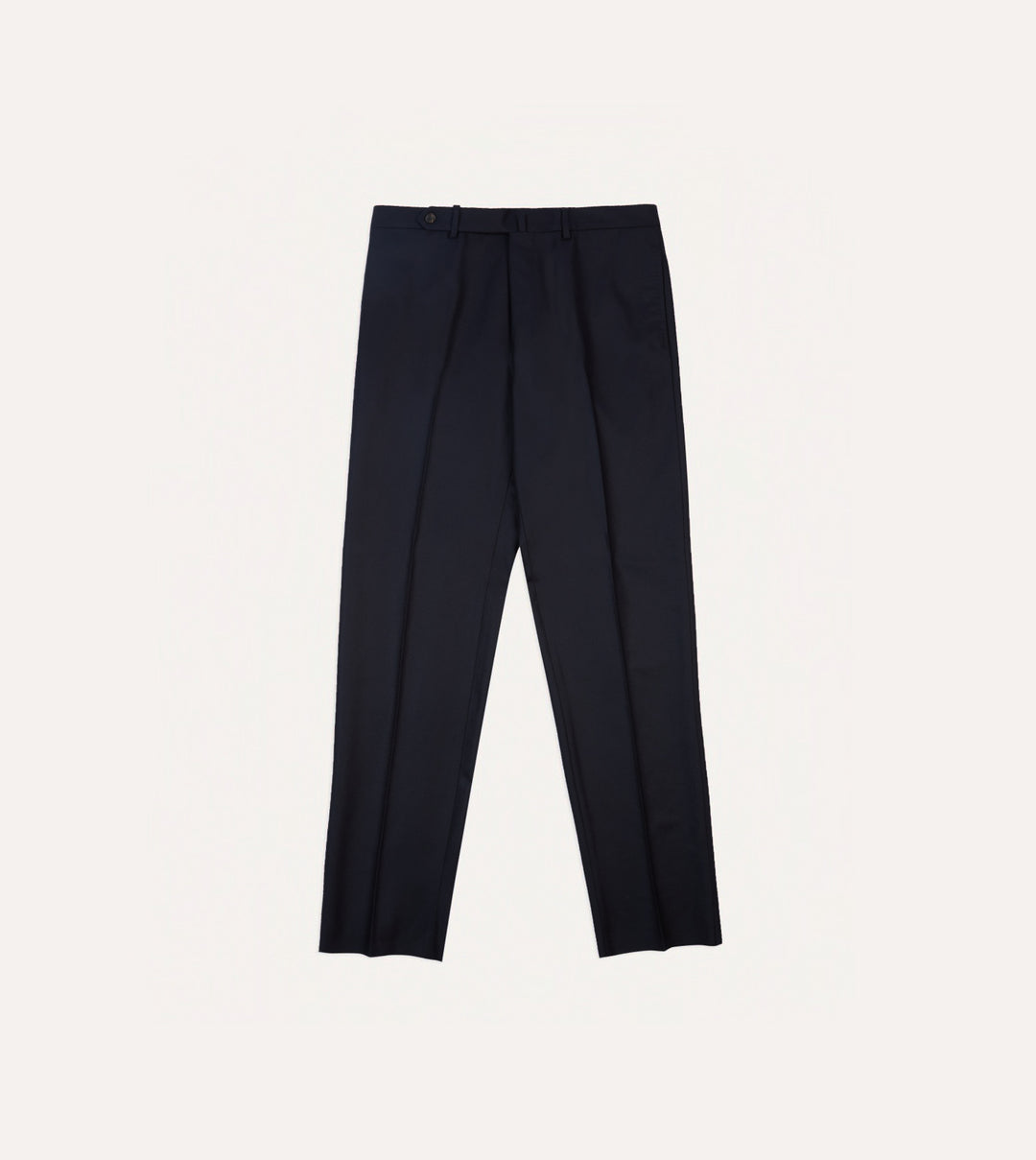 Navy Velvet Cotton Flat Front Dress Trouser