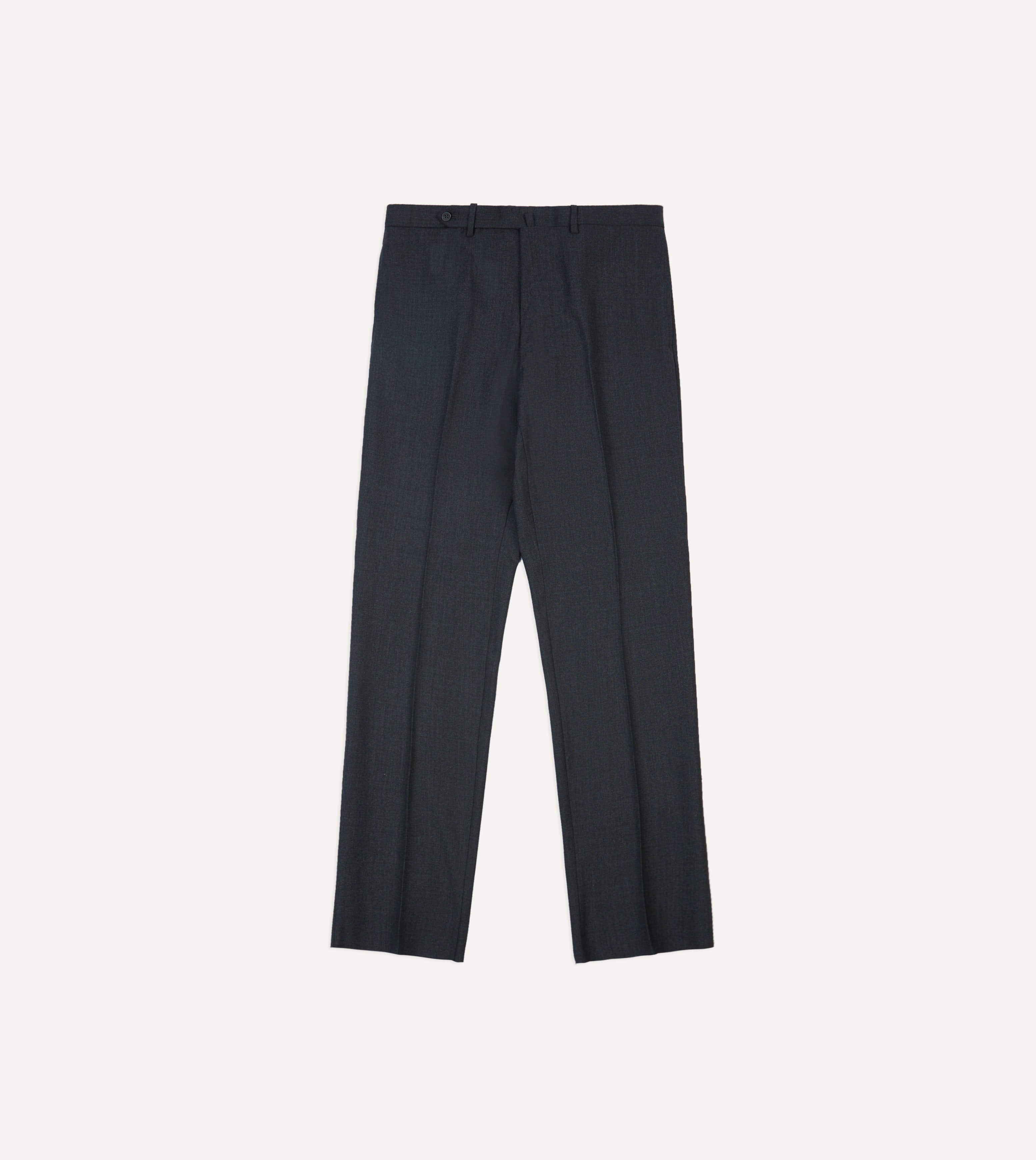 Charcoal Tropical Wool Flat Front Trouser – Drakes US