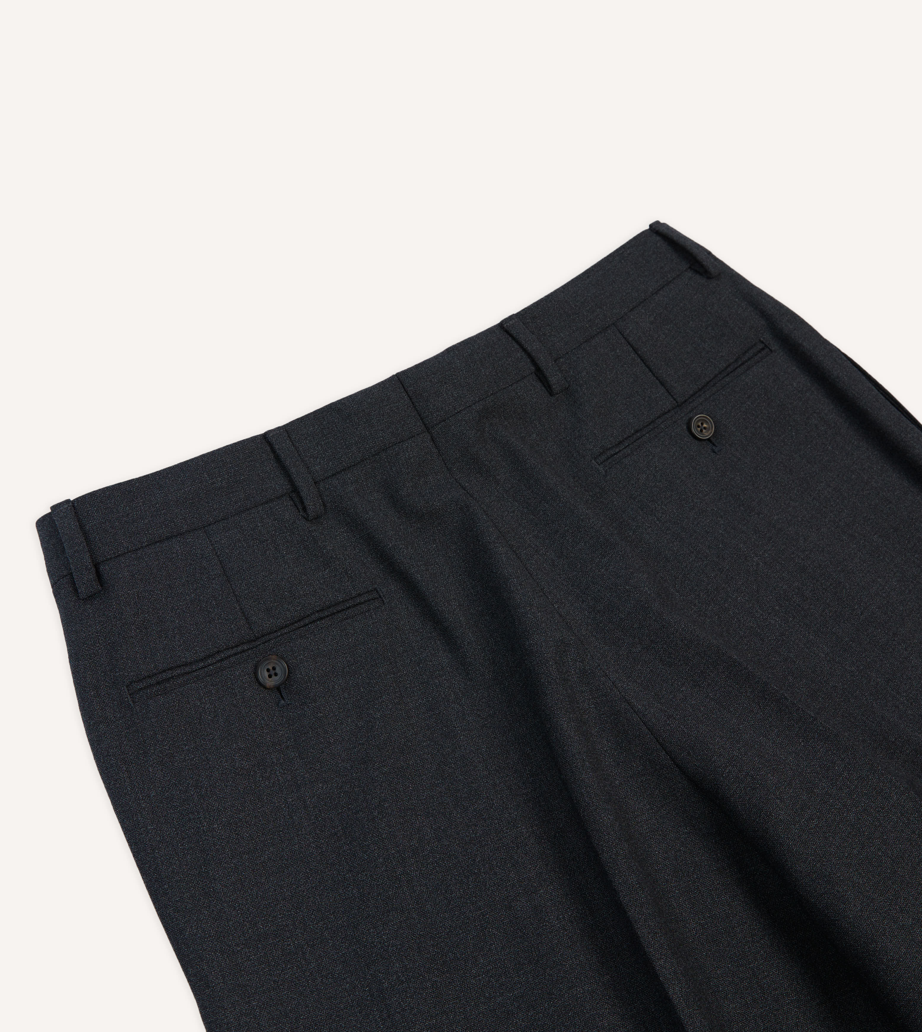 Charcoal Tropical Wool Flat Front Trouser – Drakes US