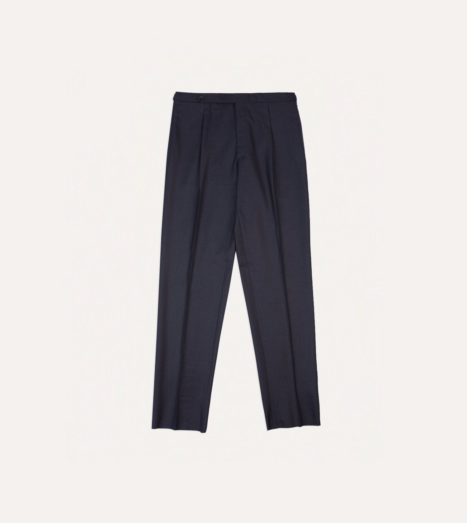 Grey Worsted Wool Single Pleat Trouser