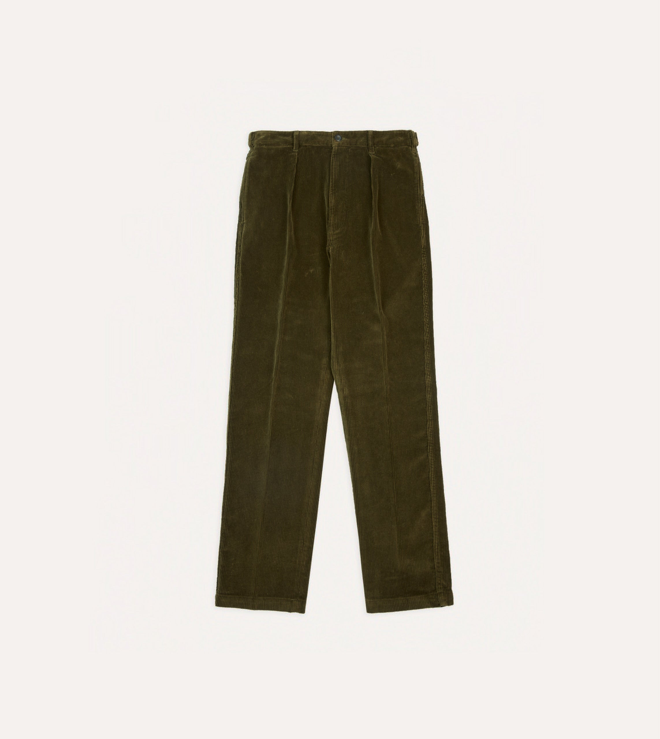 Olive Cotton Corduroy Games Trousers – Drakes US