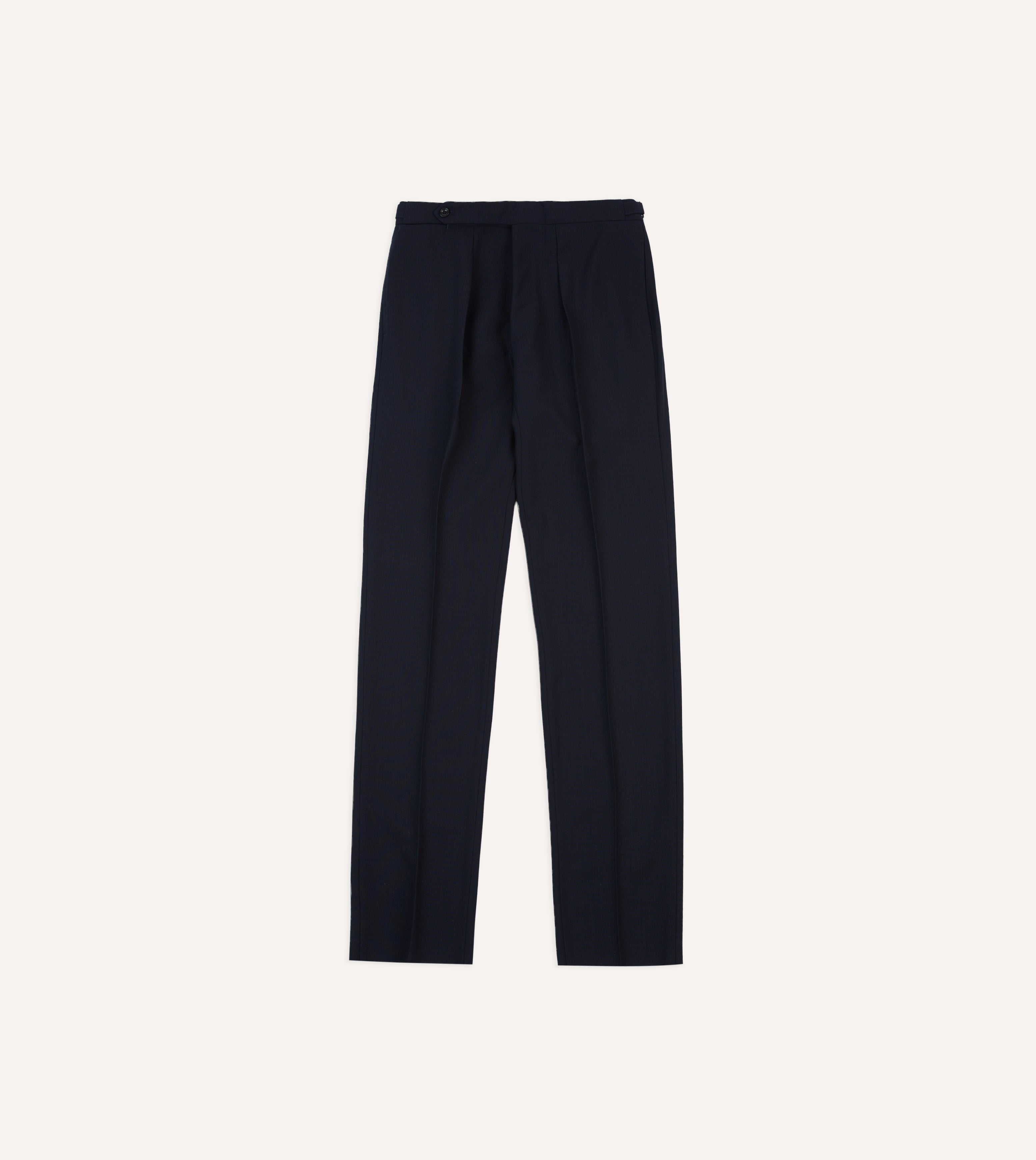 Navy Tropical Wool Single Pleat Trouser – Drakes US