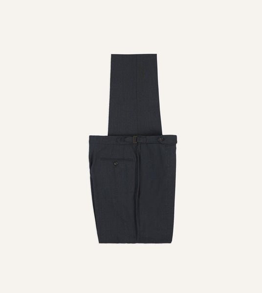 Charcoal Tropical Wool Single Pleat Trouser – Drakes US