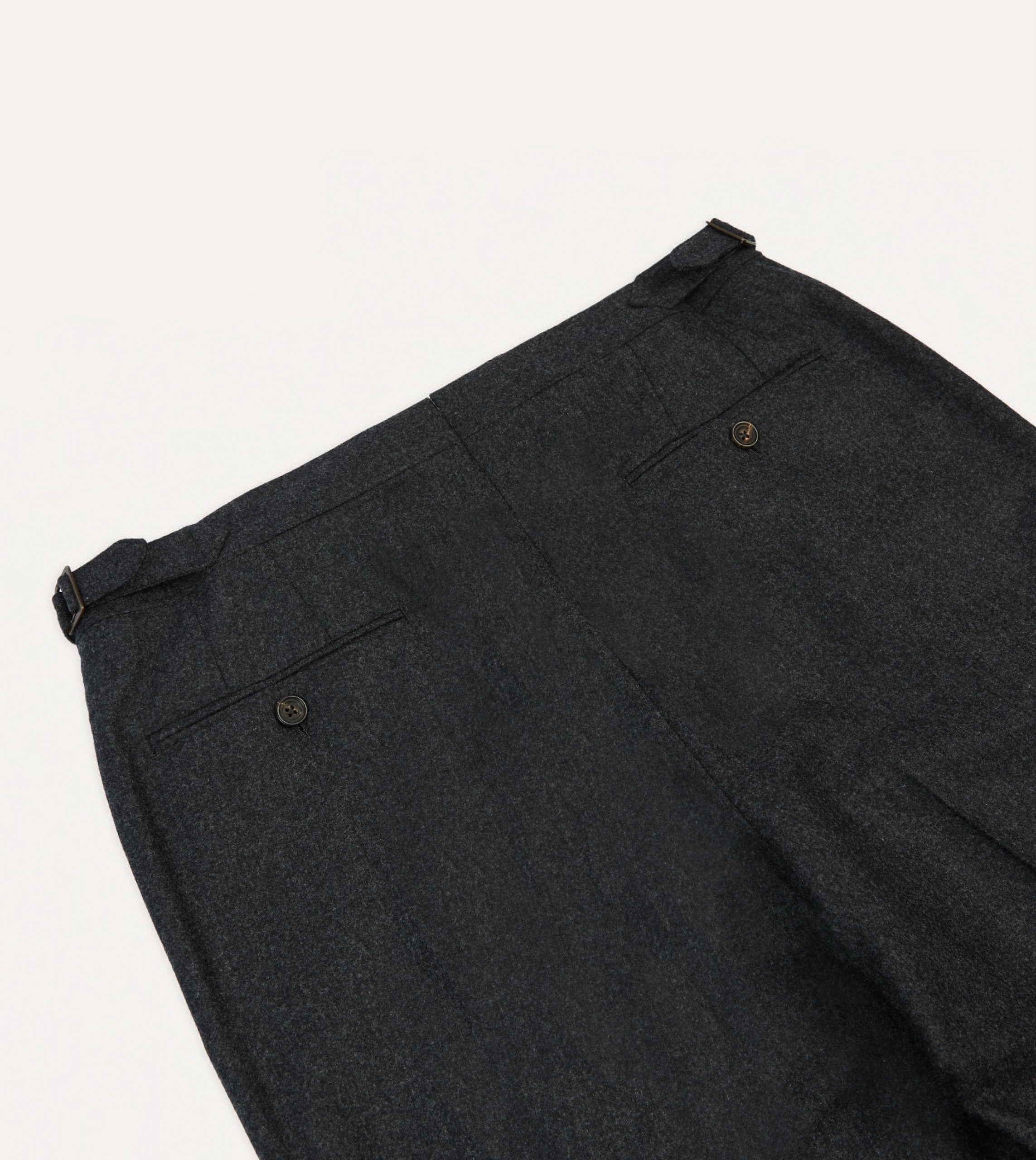 Grey Wool Flannel Single Pleat Trouser – Drakes US