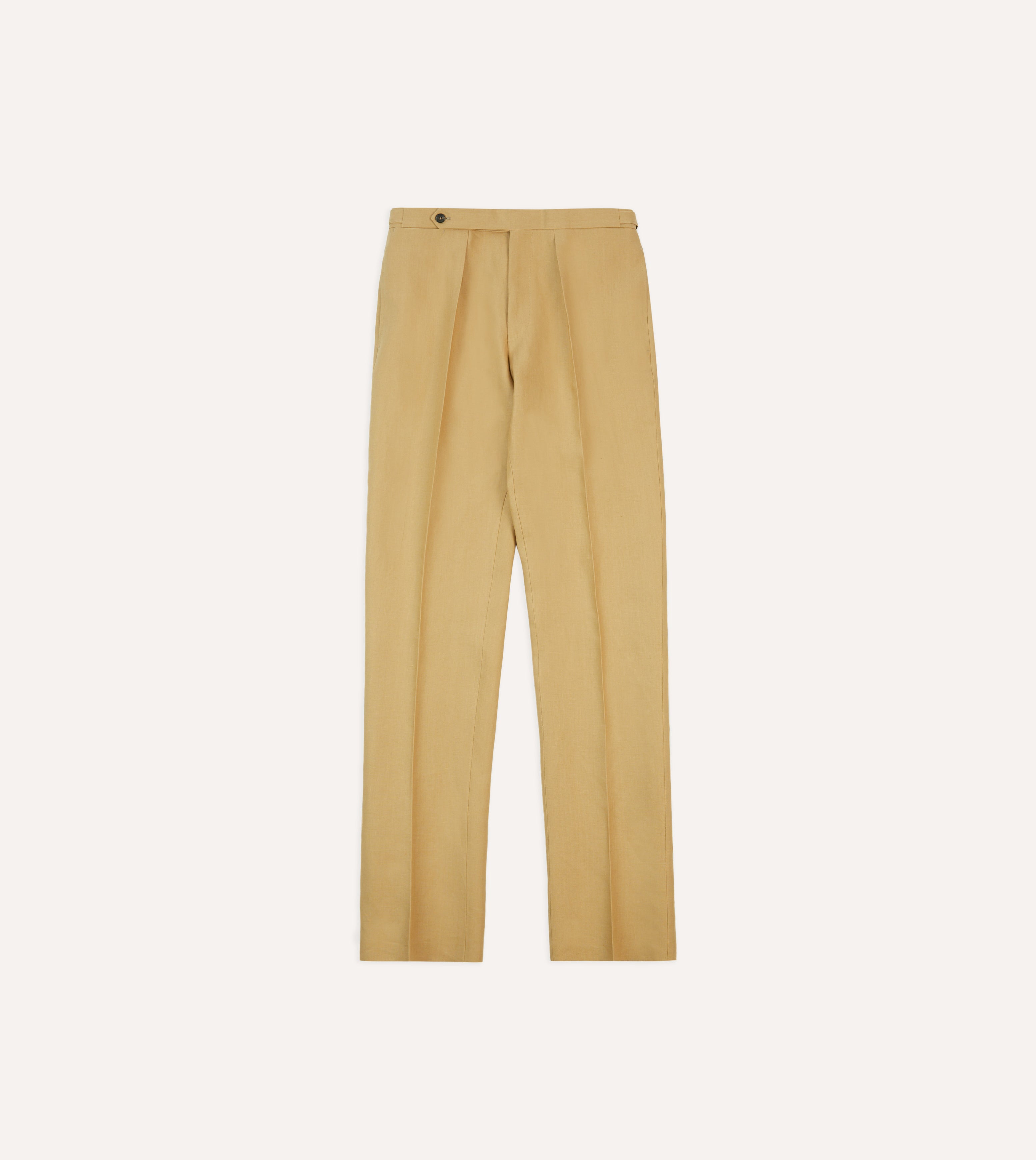 Sand Irish Linen Single Pleat Trouser – Drakes US