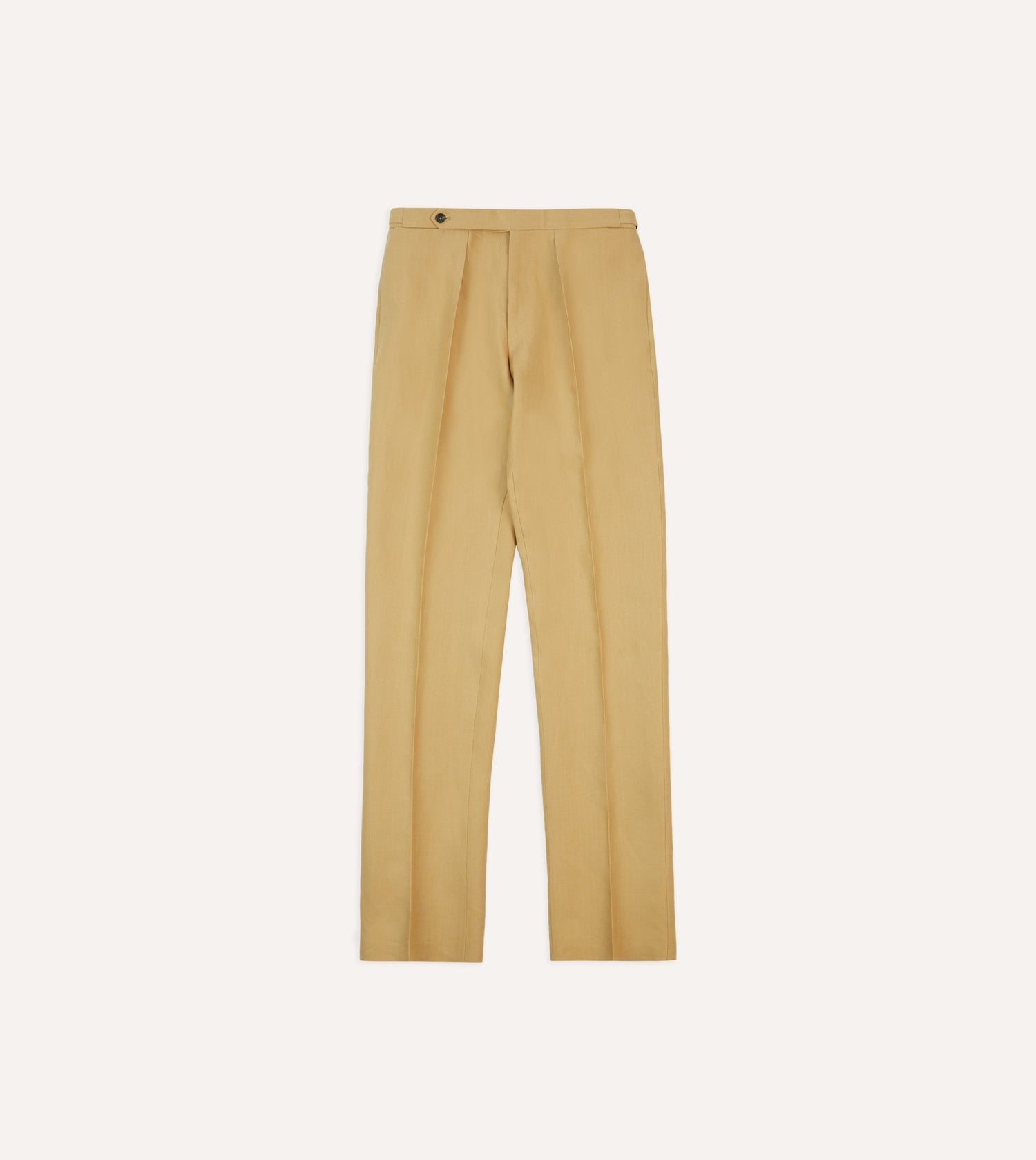 Sand Irish Linen Single Pleat Trouser