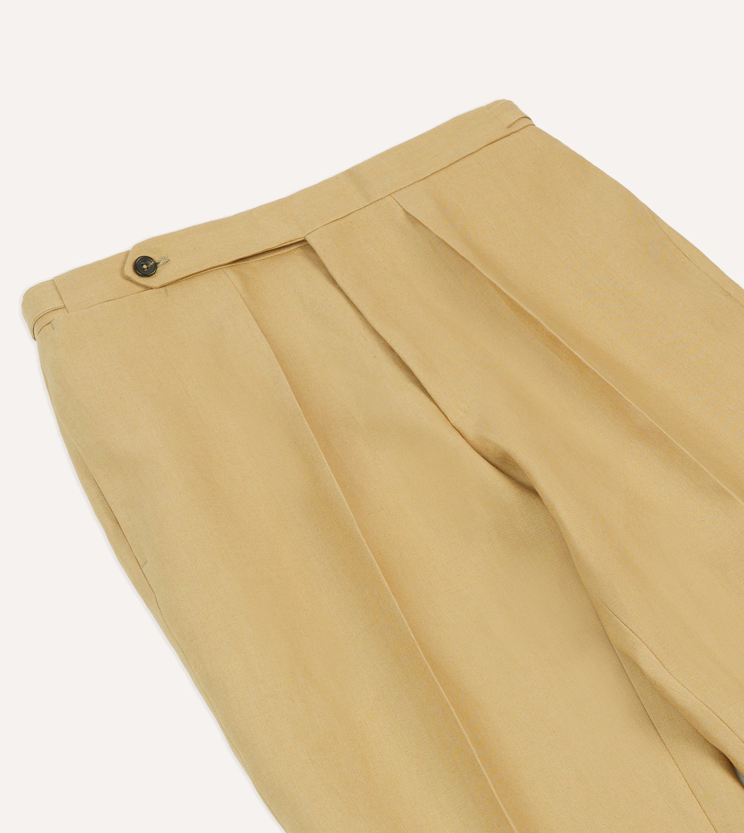 Sand Irish Linen Single Pleat Trouser