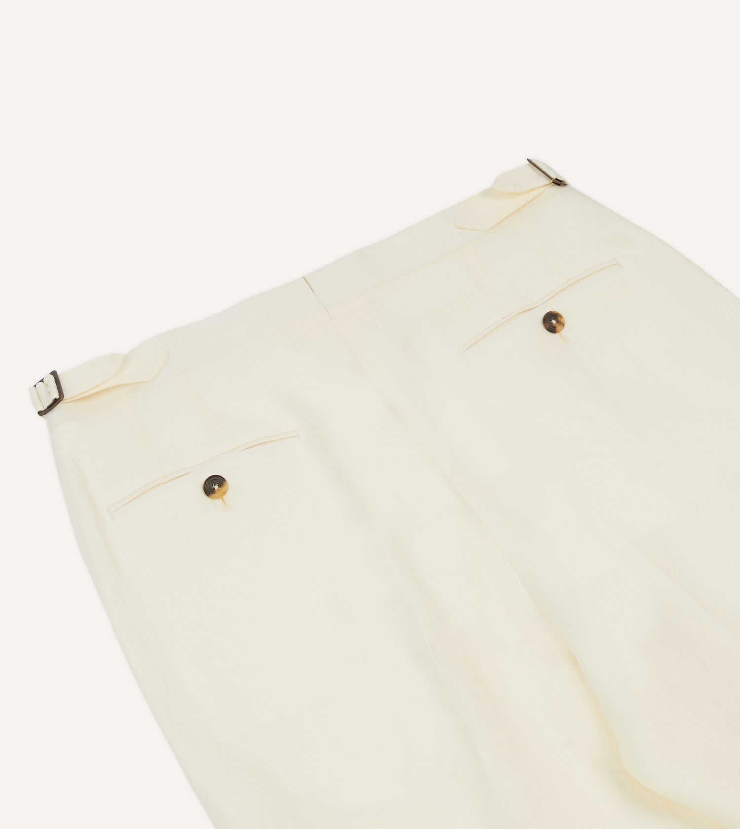 Ecru Irish Linen Single Pleat Trouser