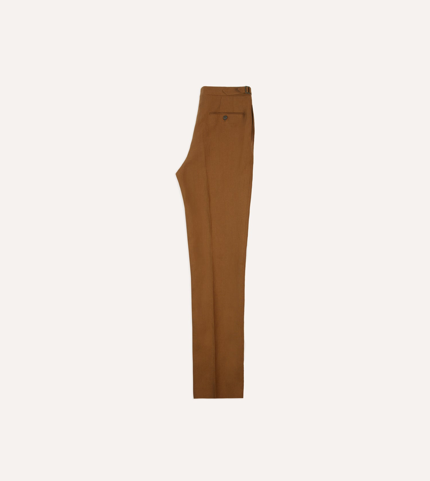 Brown Irish Linen Single Pleat Trouser