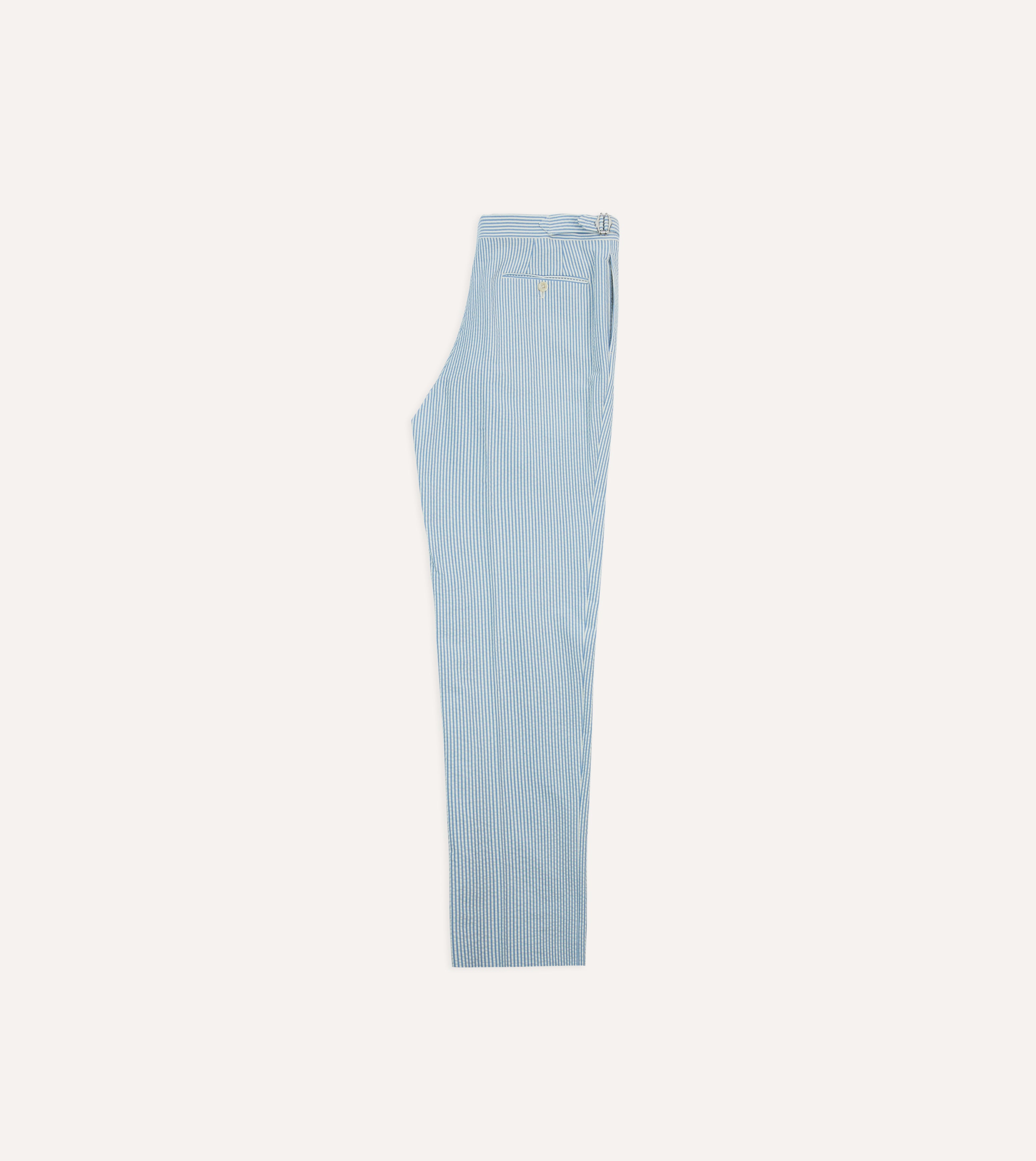 Seersucker Cotton Single Pleat Trouser