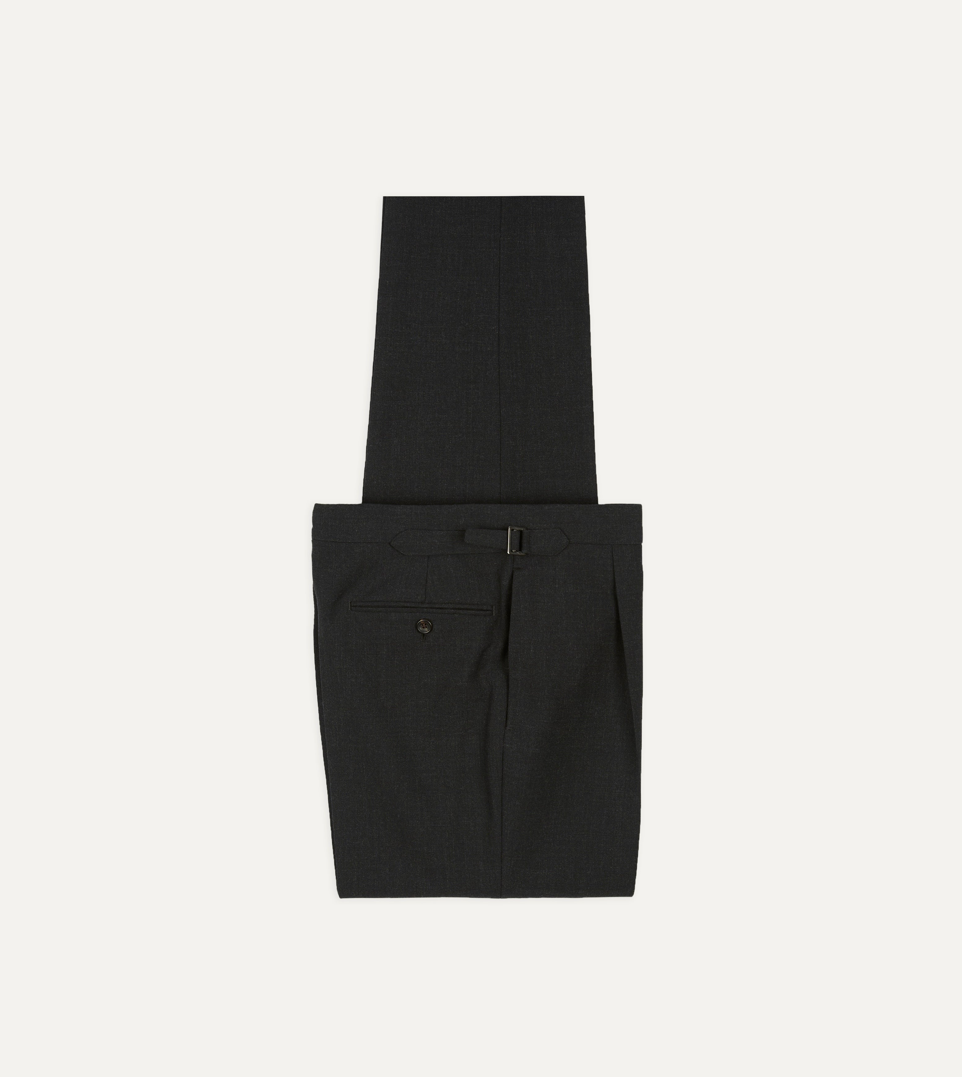Charcoal Fresco® Wool Single Pleat Trouser