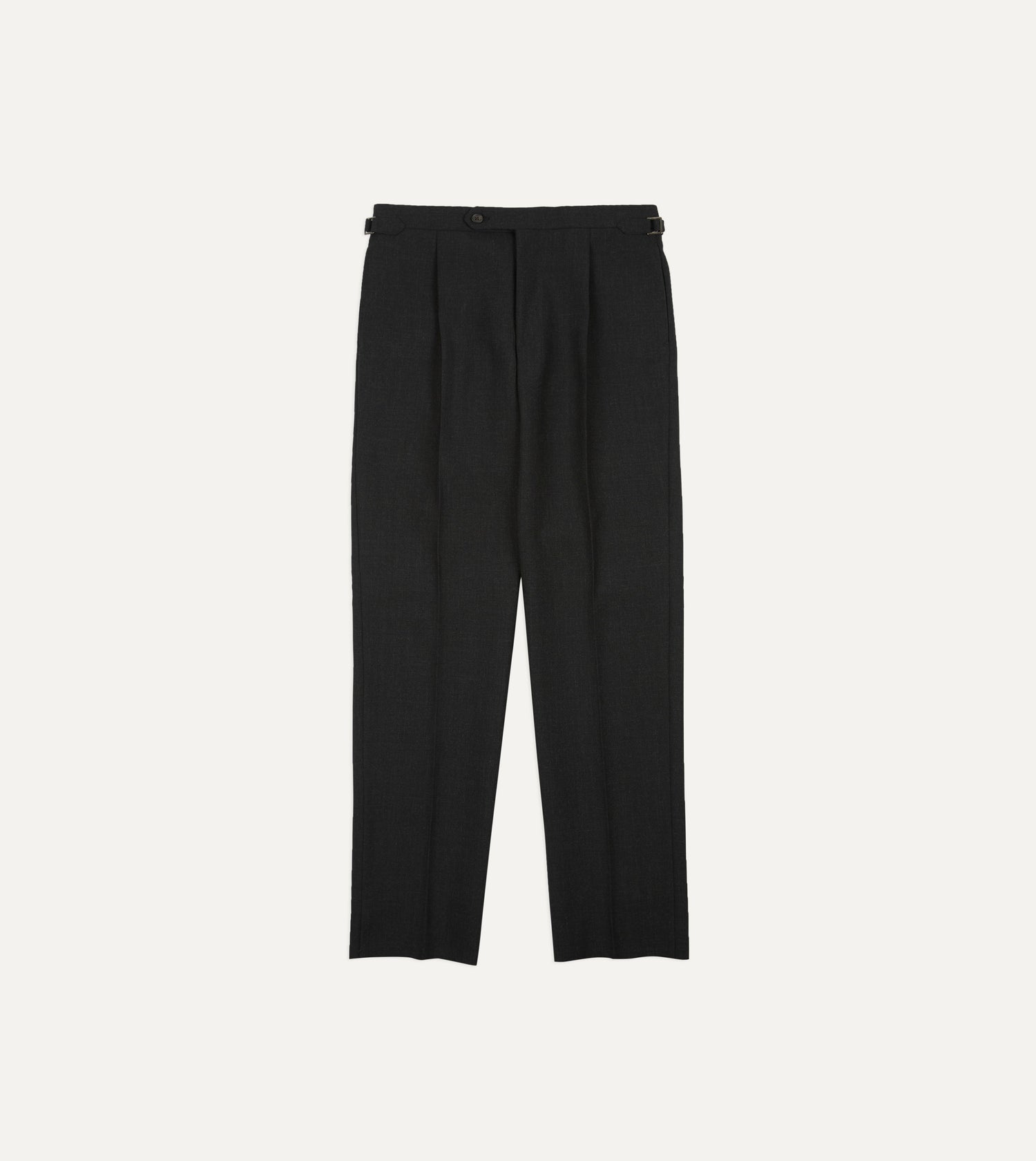 Charcoal Fresco® Wool Single Pleat Trouser