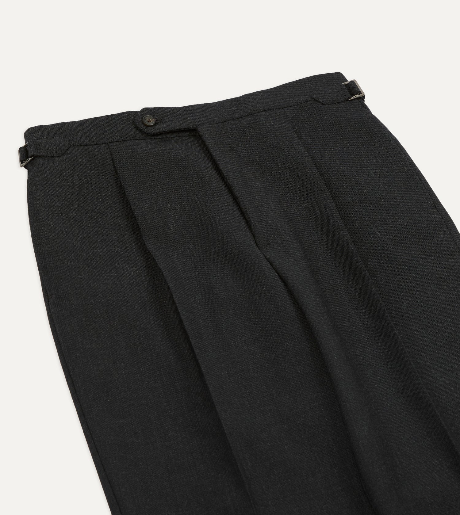 Charcoal Fresco® Wool Single Pleat Trouser