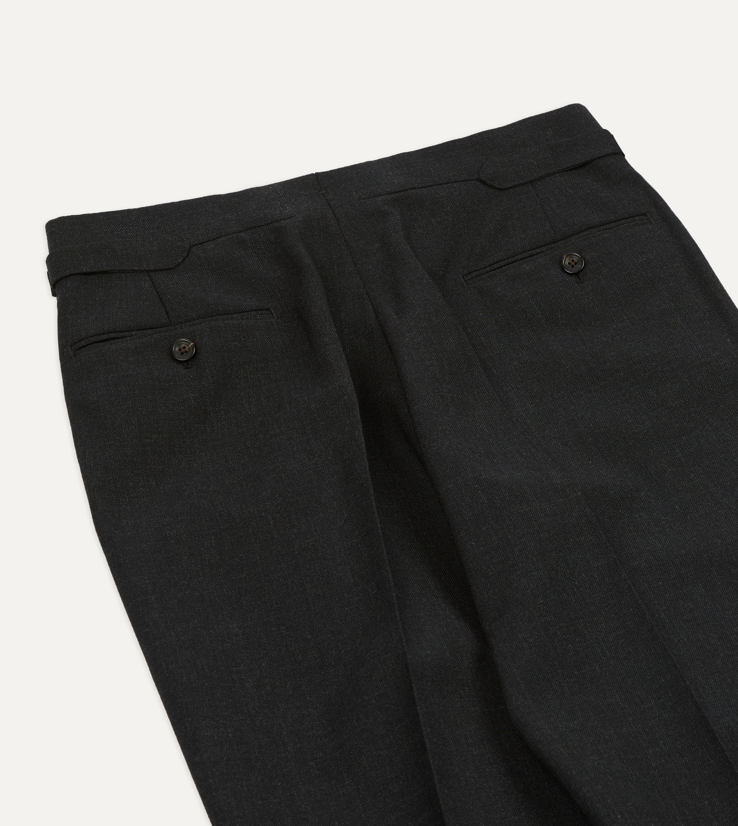 Charcoal Fresco® Wool Single Pleat Trouser
