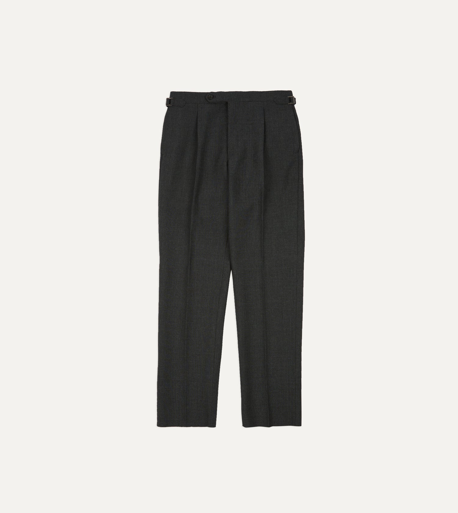 Grey Fresco® Wool Single Pleat Trouser
