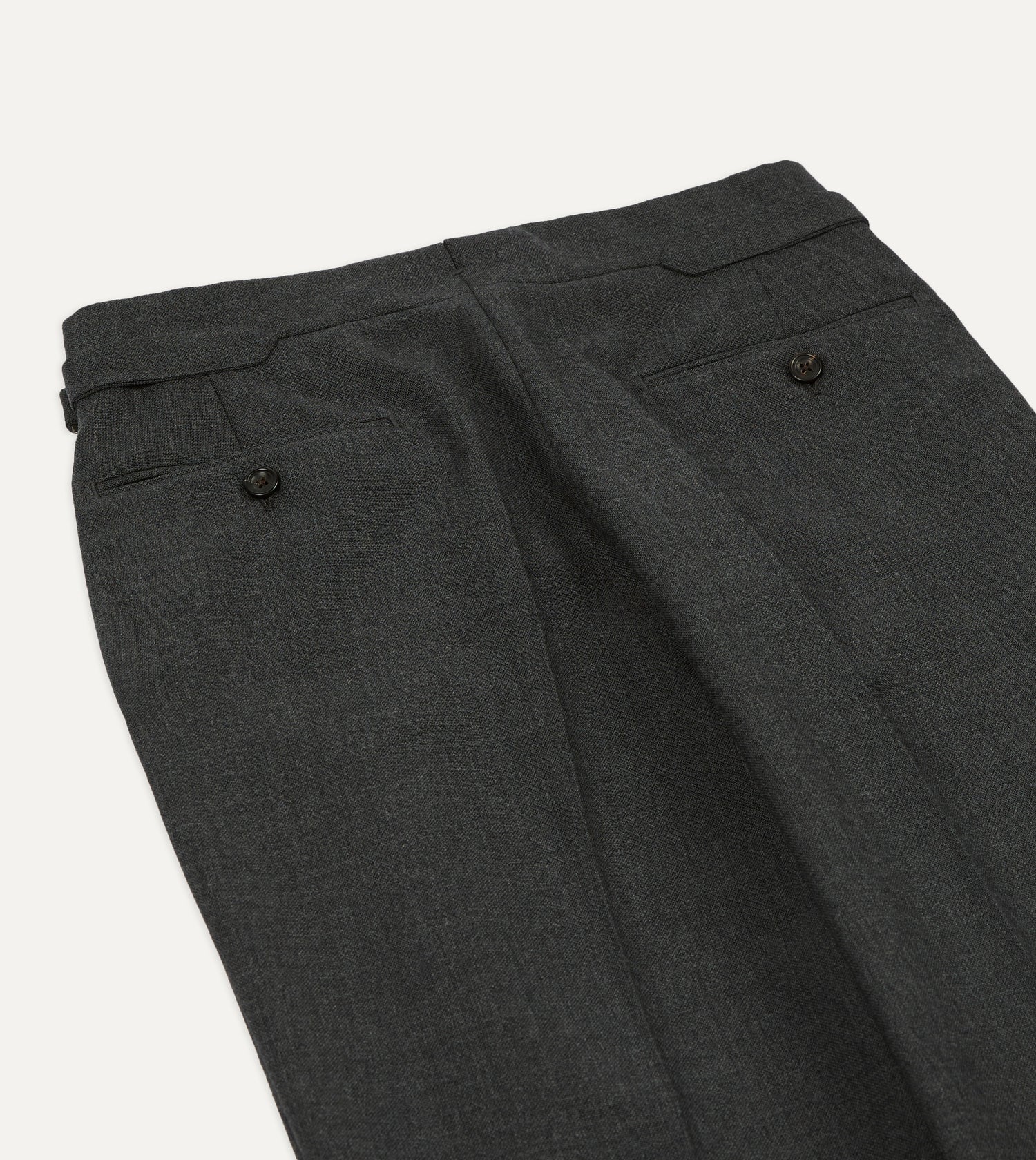 Grey Fresco® Wool Single Pleat Trouser