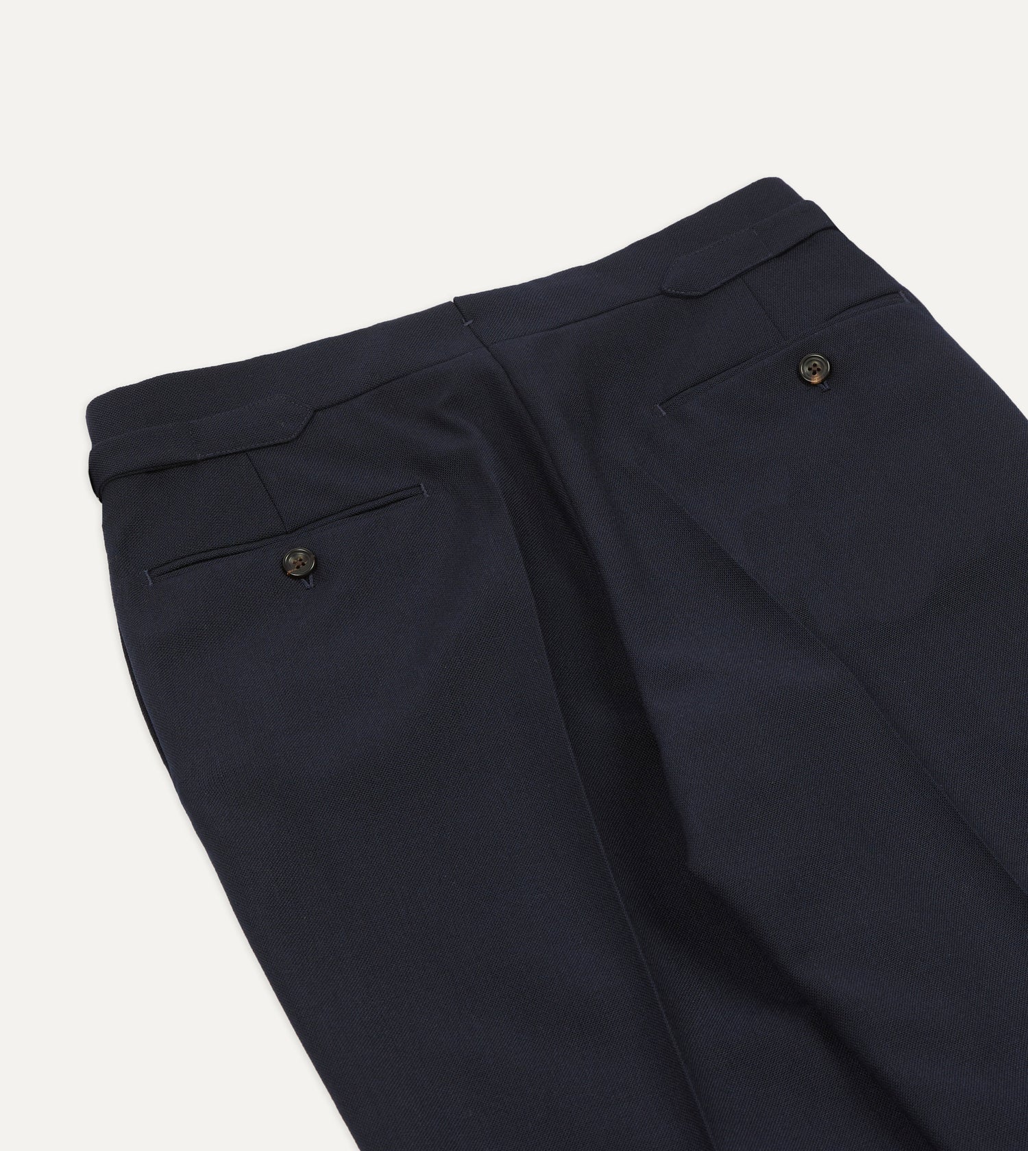 Darky Navy Fresco® Wool Single Pleat Trouser