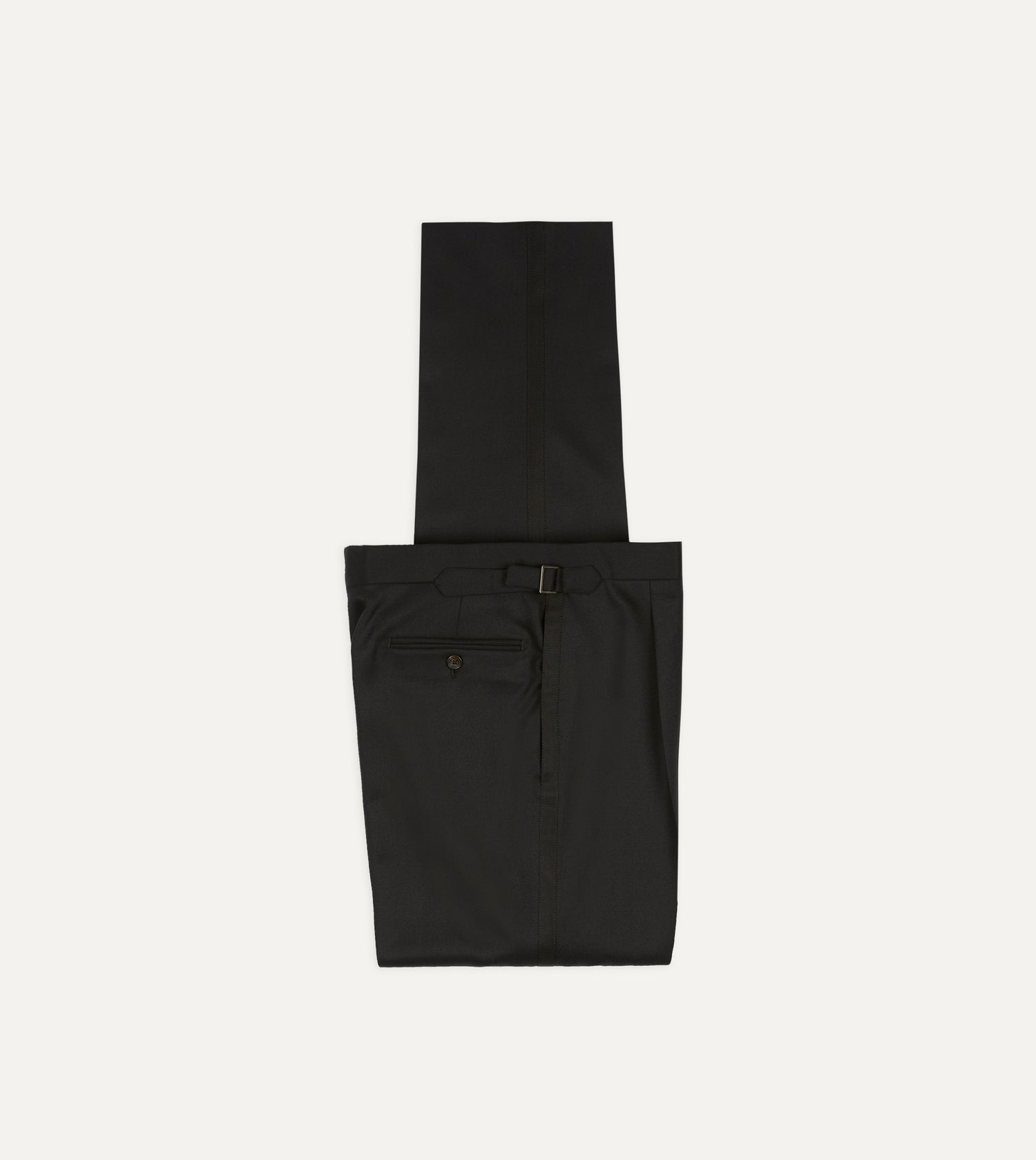 Black Barathea Wool Dinner Trousers