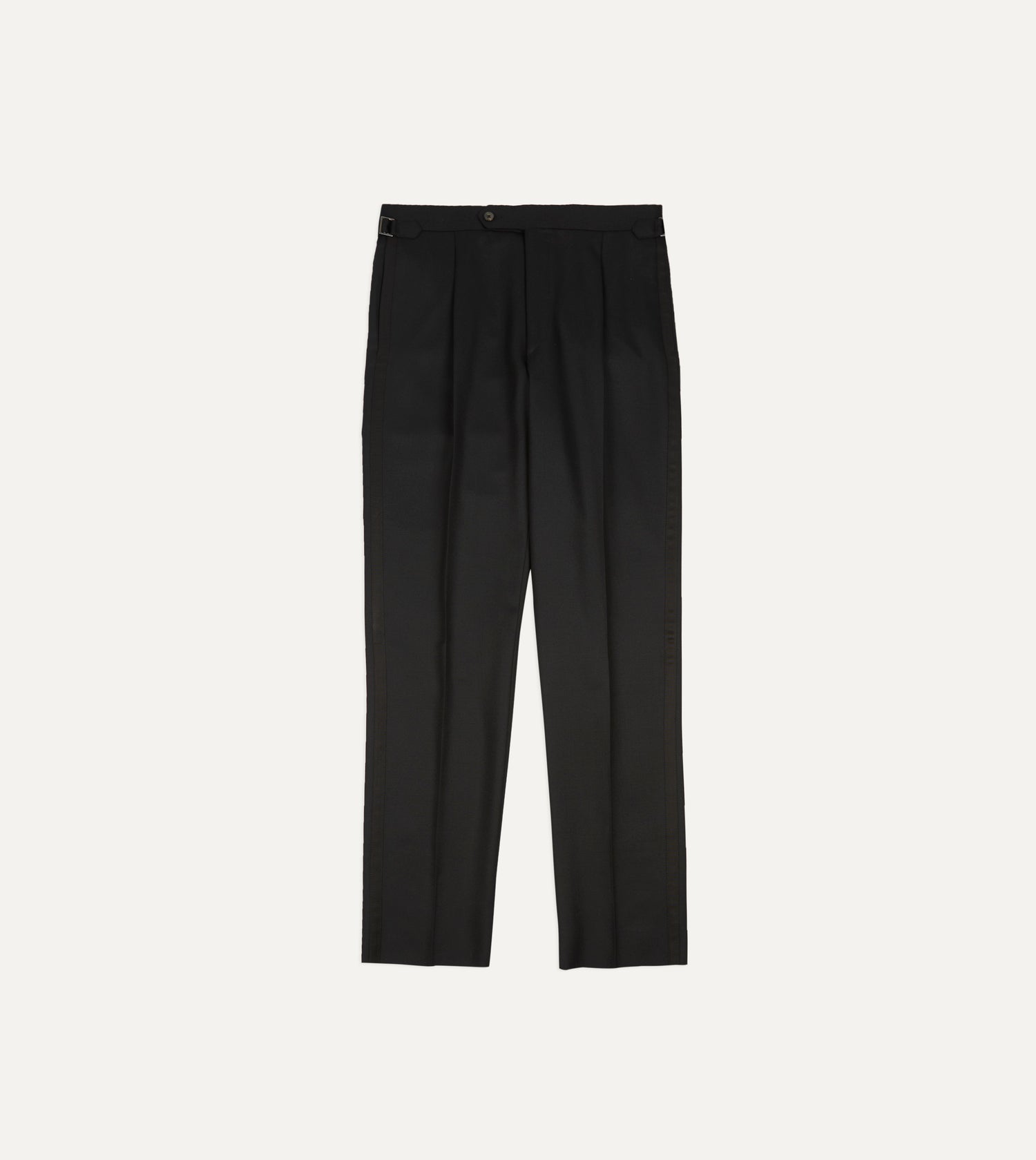 Black Barathea Wool Dinner Trousers