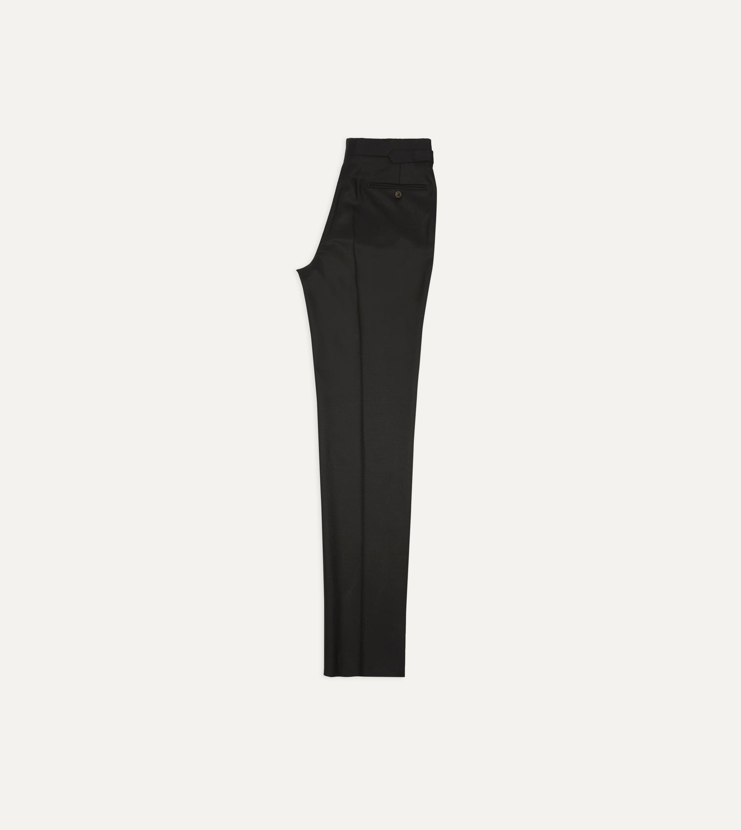 Black Barathea Wool Dinner Trousers